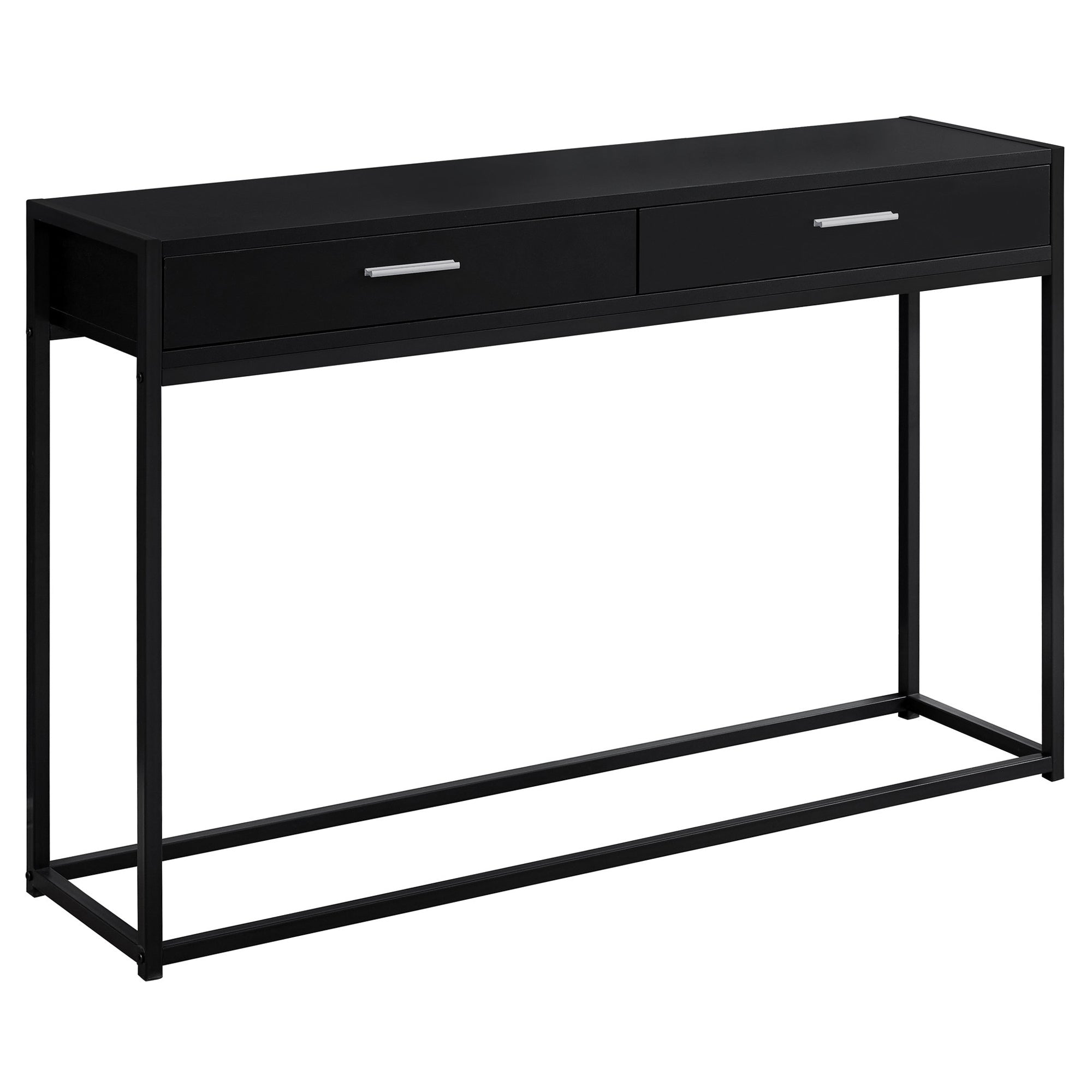 Accent Table - 48L / Black / Black Metal Hall Console