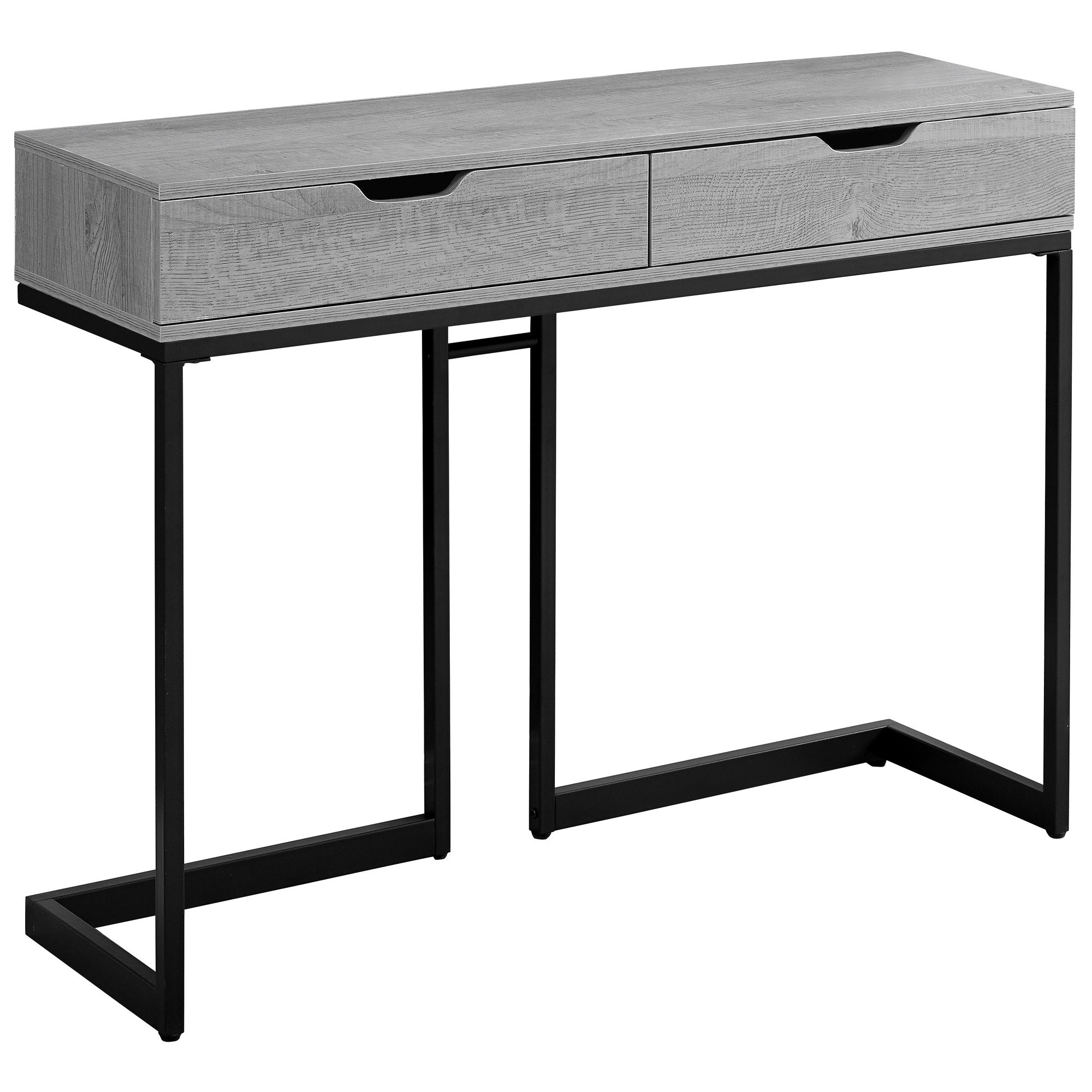 Accent Table - 42L / Grey/ Black Metal Hall Console