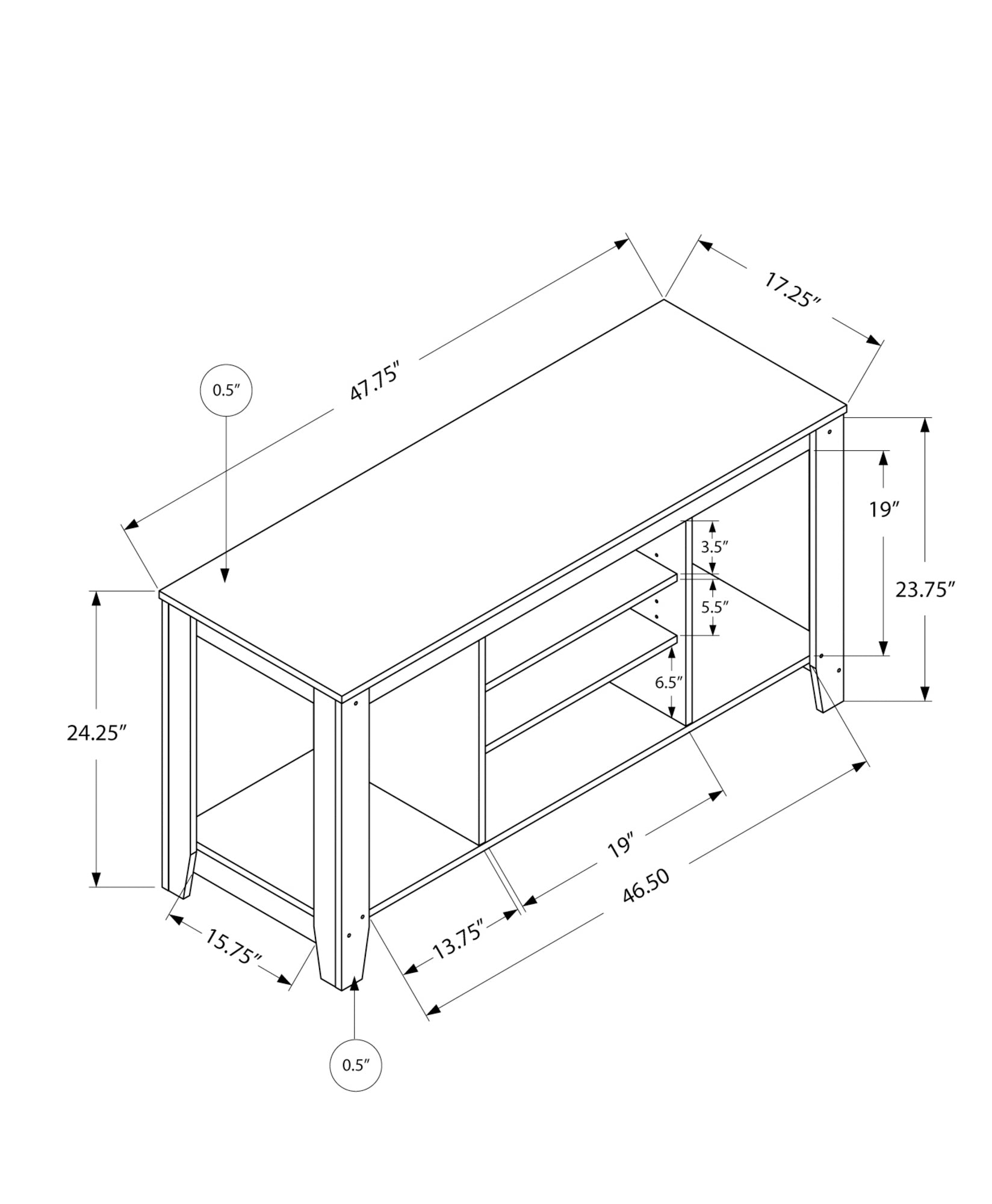 Tv Stand - 48L / Dark Taupe