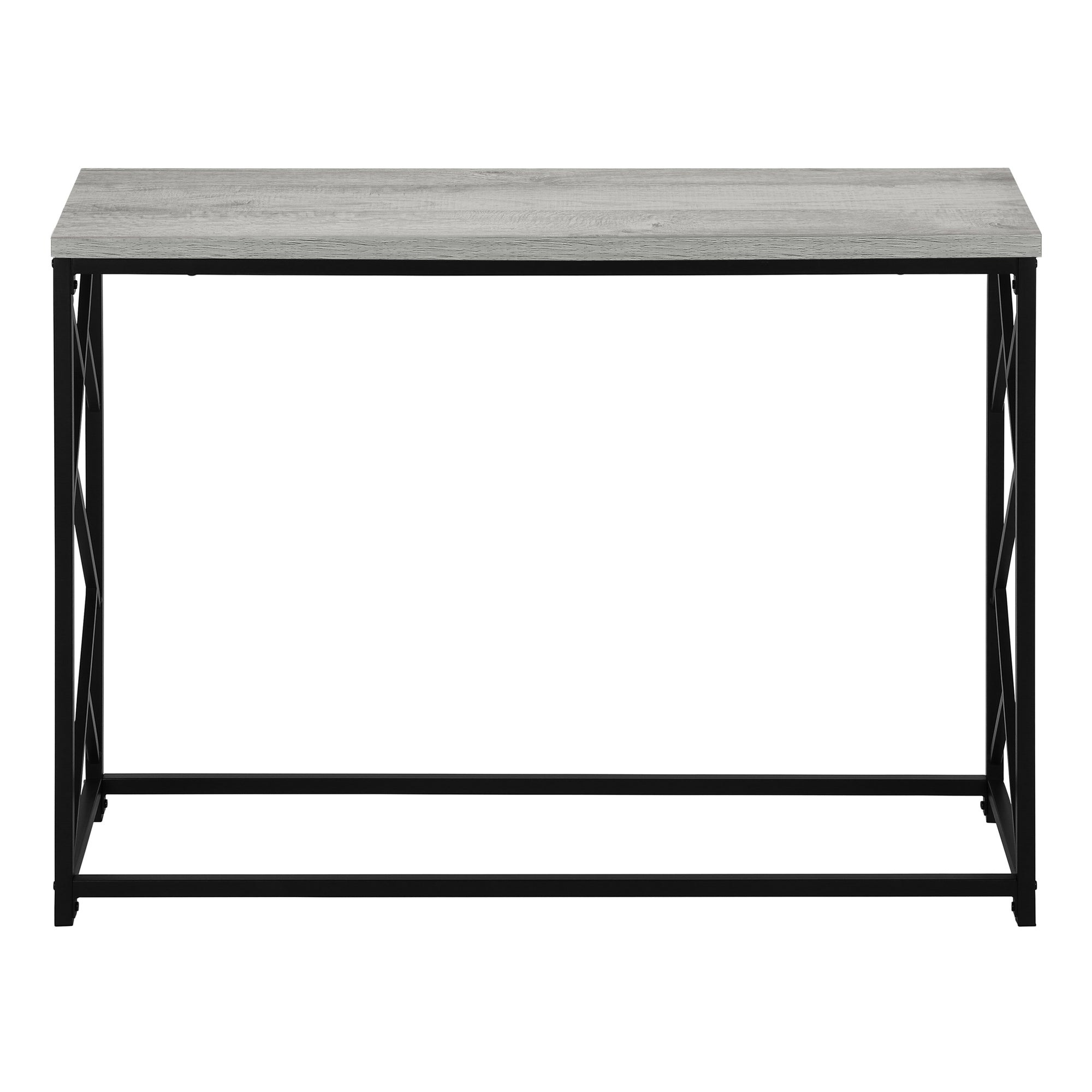 Accent Table - 44L / Grey / Black Metal Hall Console