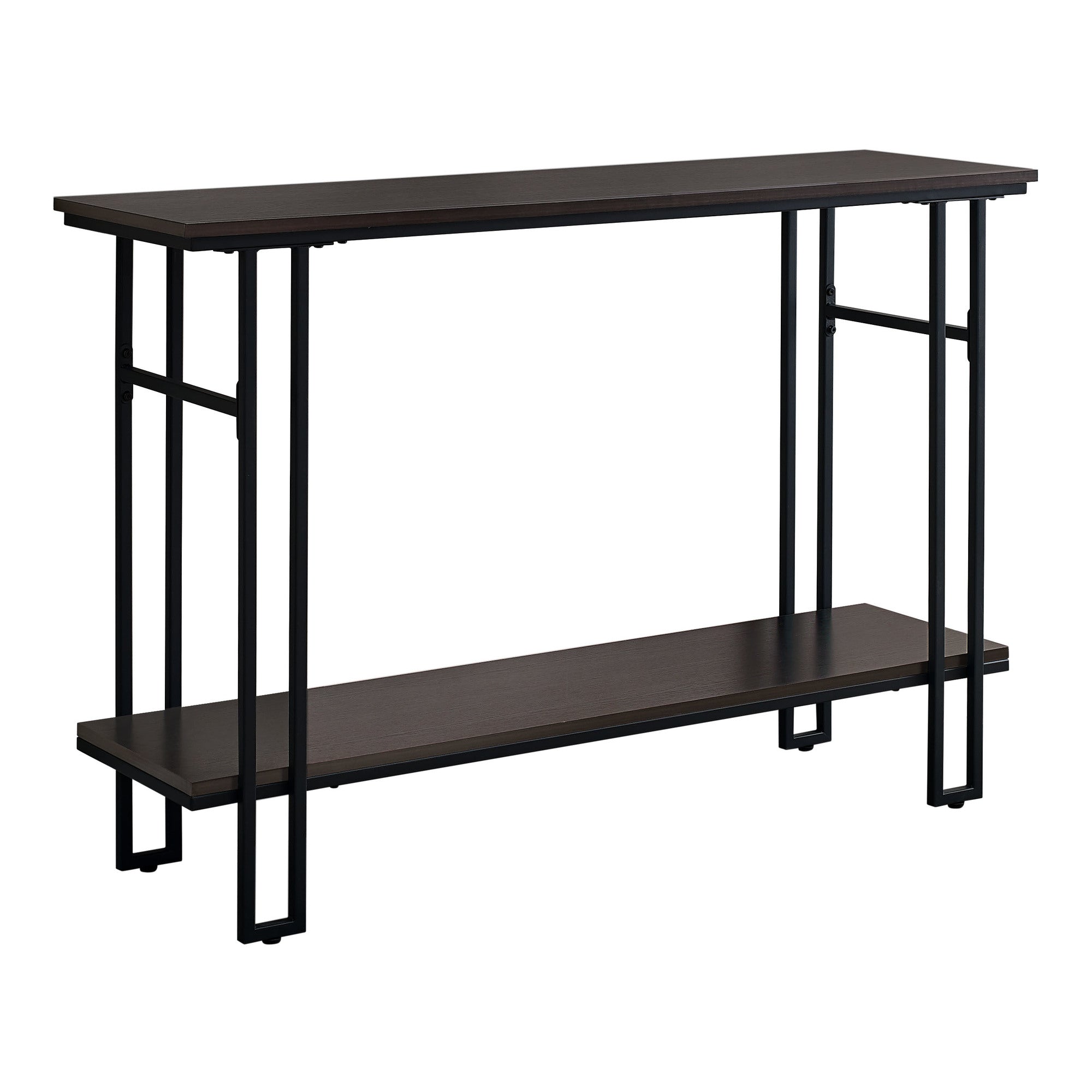 Accent Table - 48L / Espresso / Black Metal Hall Console