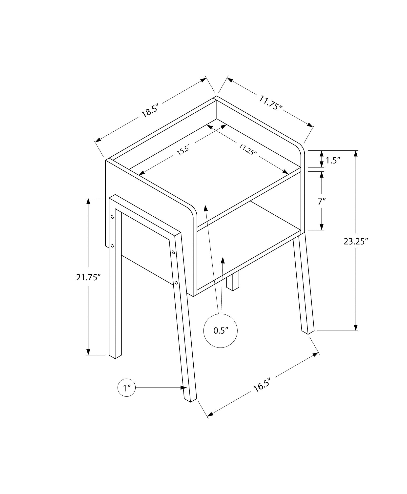 Accent Table - 23H / Brown Reclaimed-Look / Black Metal