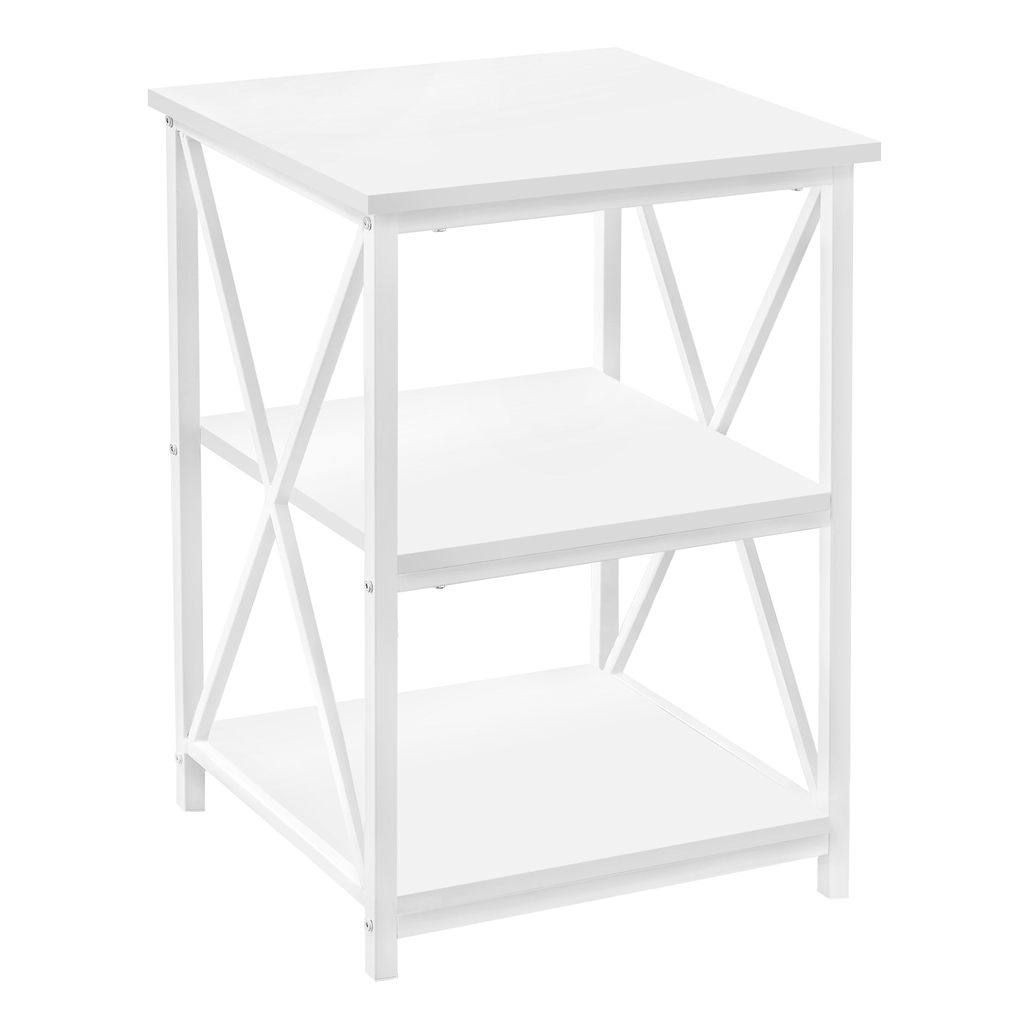 Accent Table - 26H / White/ White Metal