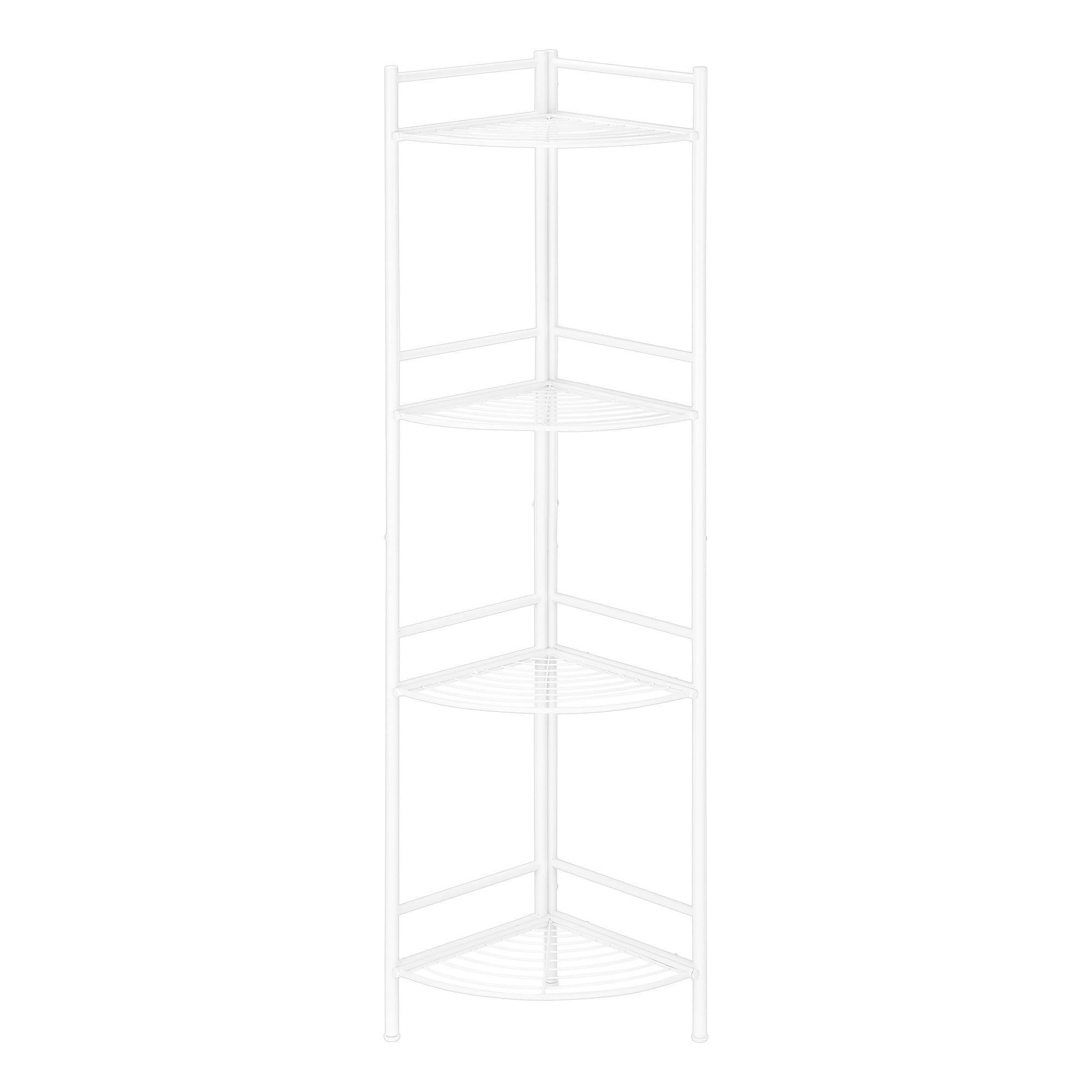 Bookcase - 58H / White Metal Corner Etagere