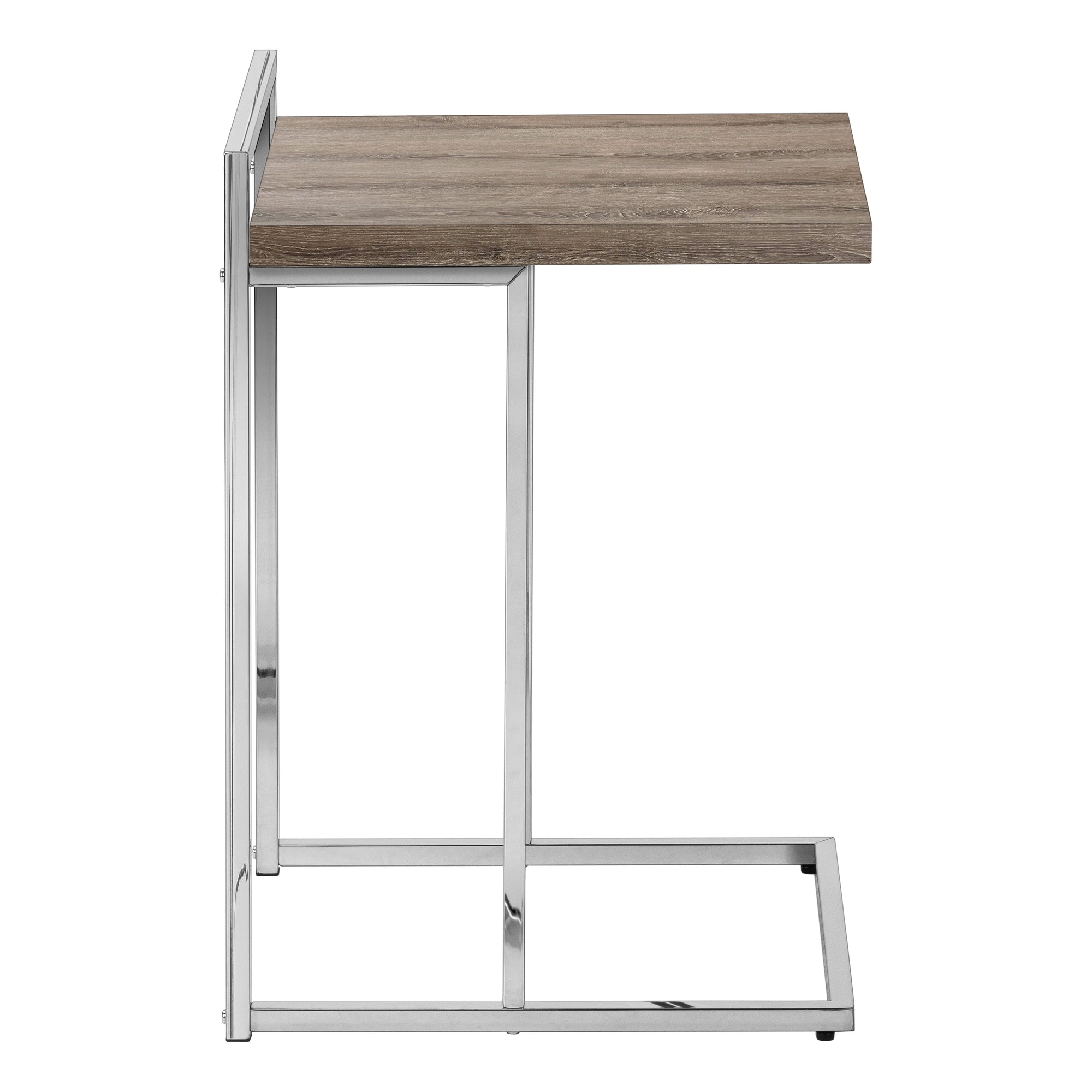 Accent Table - 25H / Dark Taupe / Chrome Metal