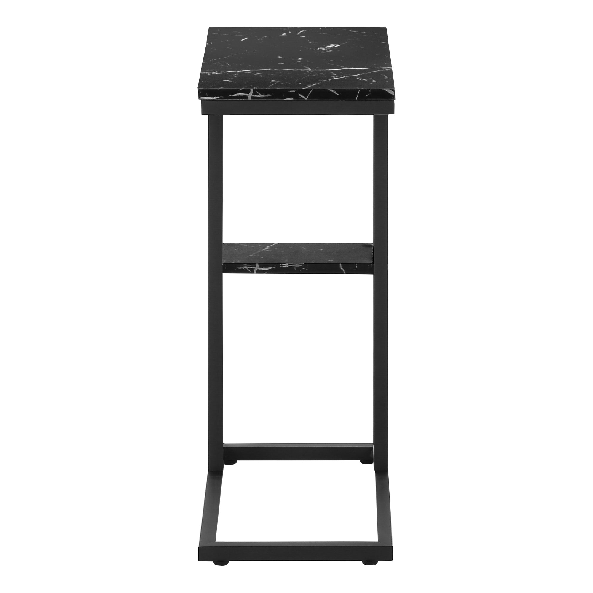 Accent Table - 25H / Black Marble / Black Metal