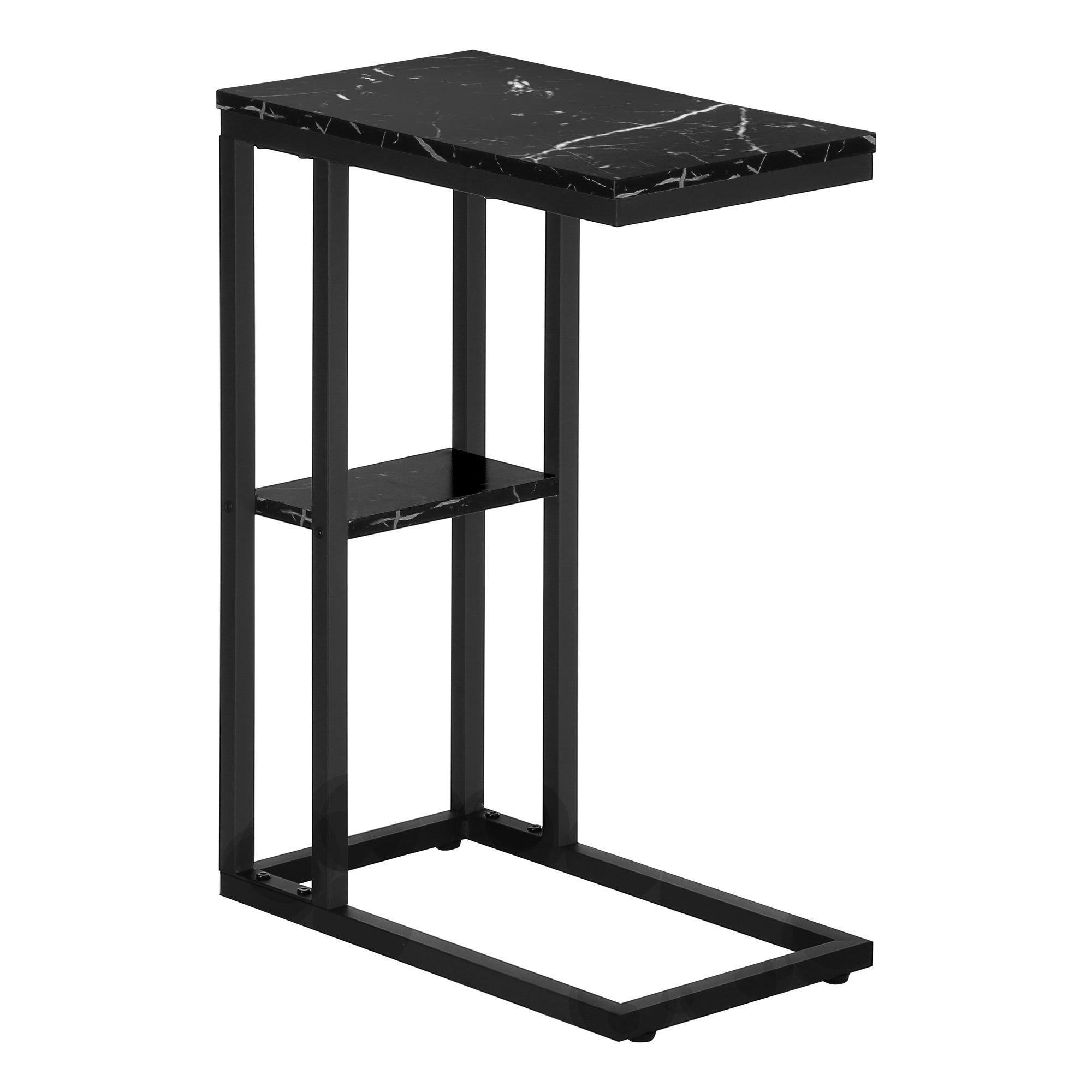 Accent Table - 25H / Black Marble / Black Metal