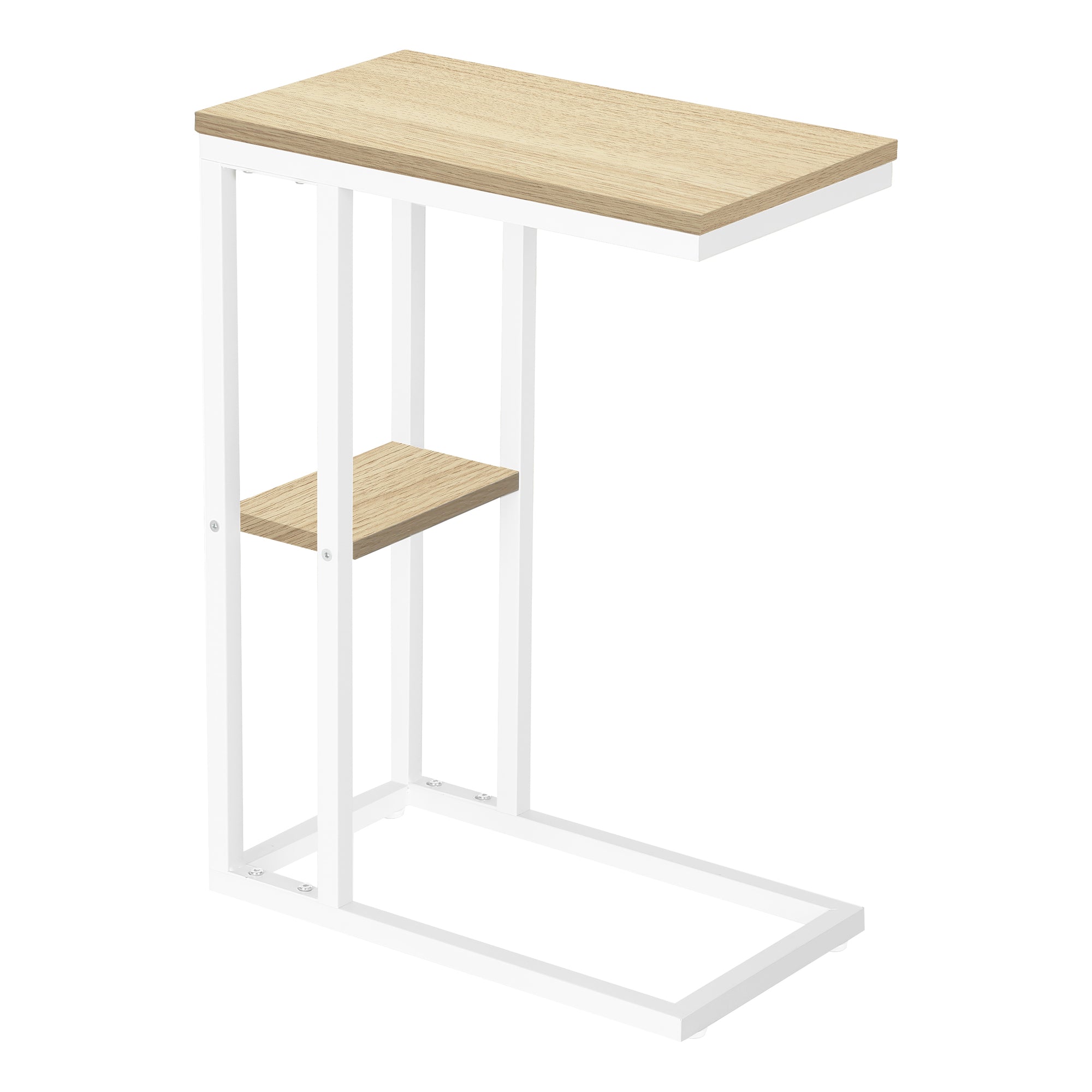 Accent Table - 25H / Natural / White Metal