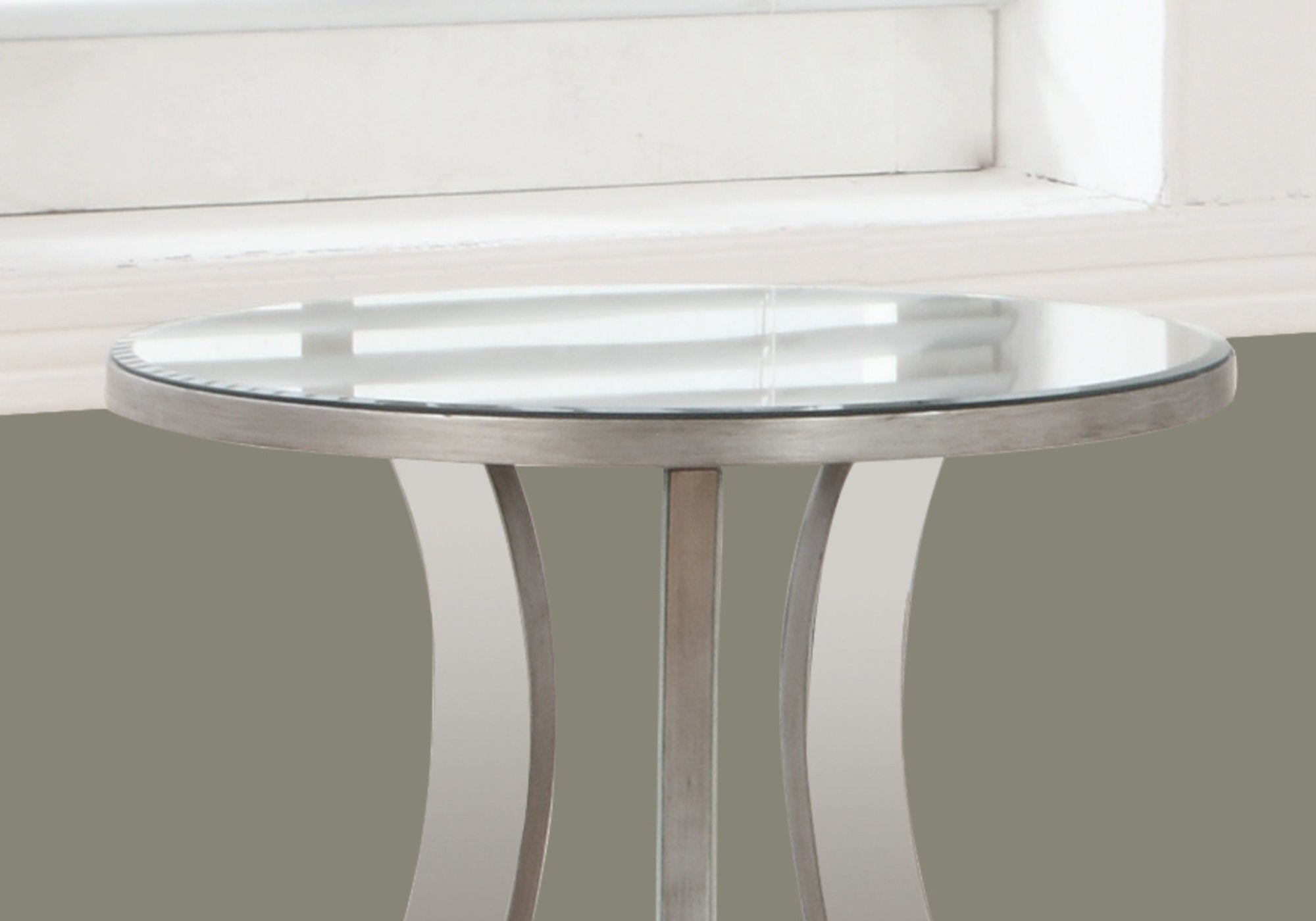 Accent Table - 20Dia / Brushed Silver / Mirror