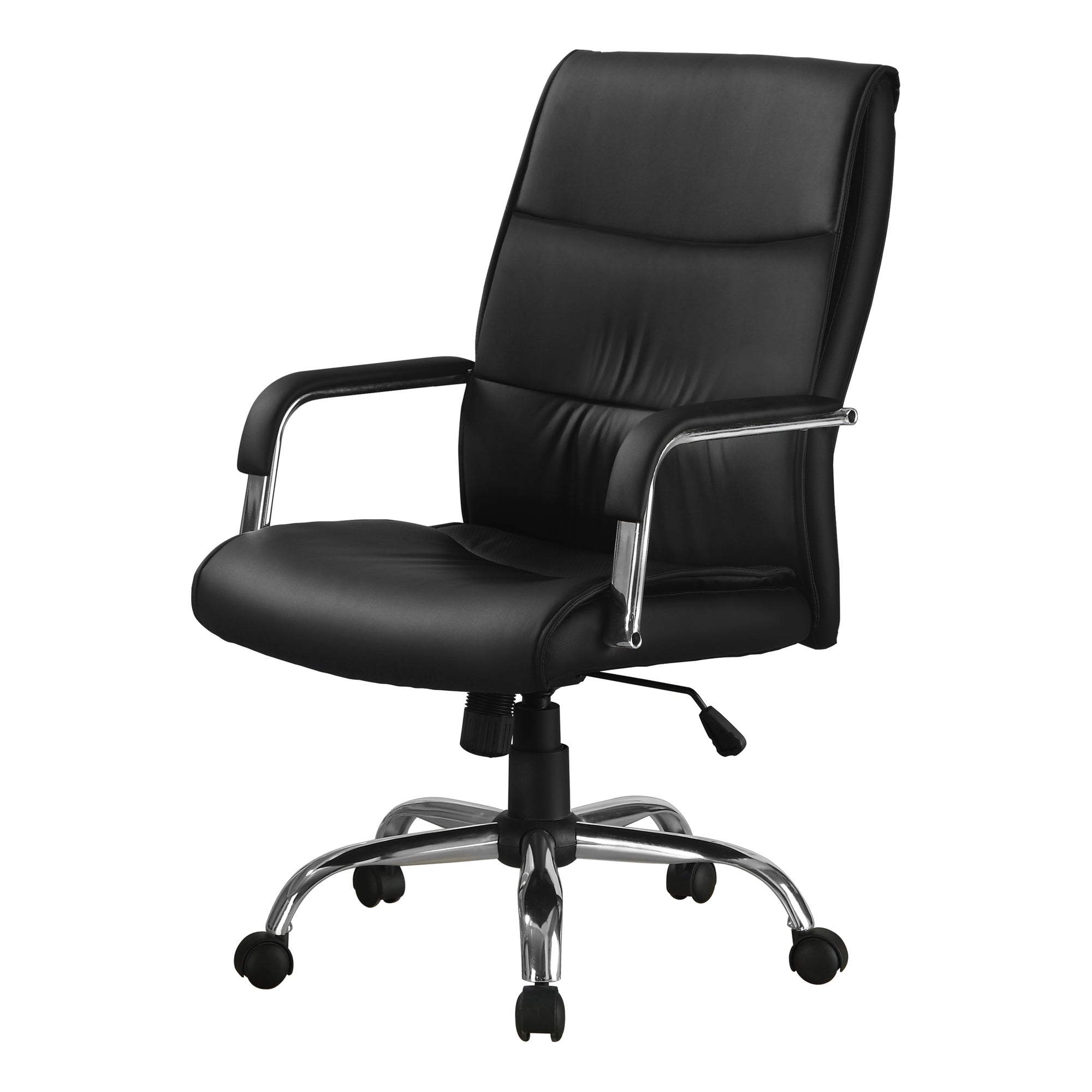 Office Chair - Black Leather-Look Fabric