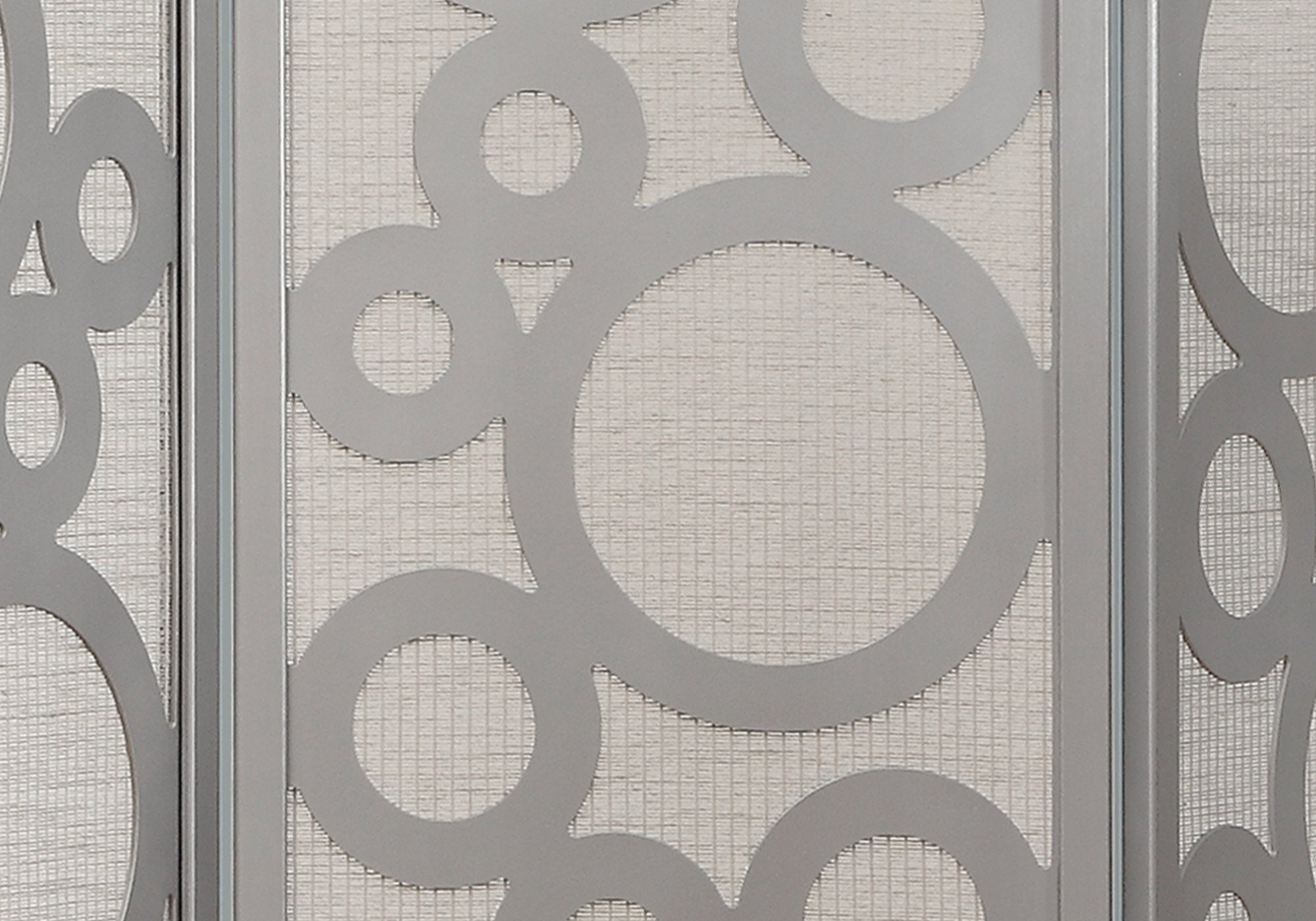 Folding Screen - 3 Panel / Silver  Bubble Design