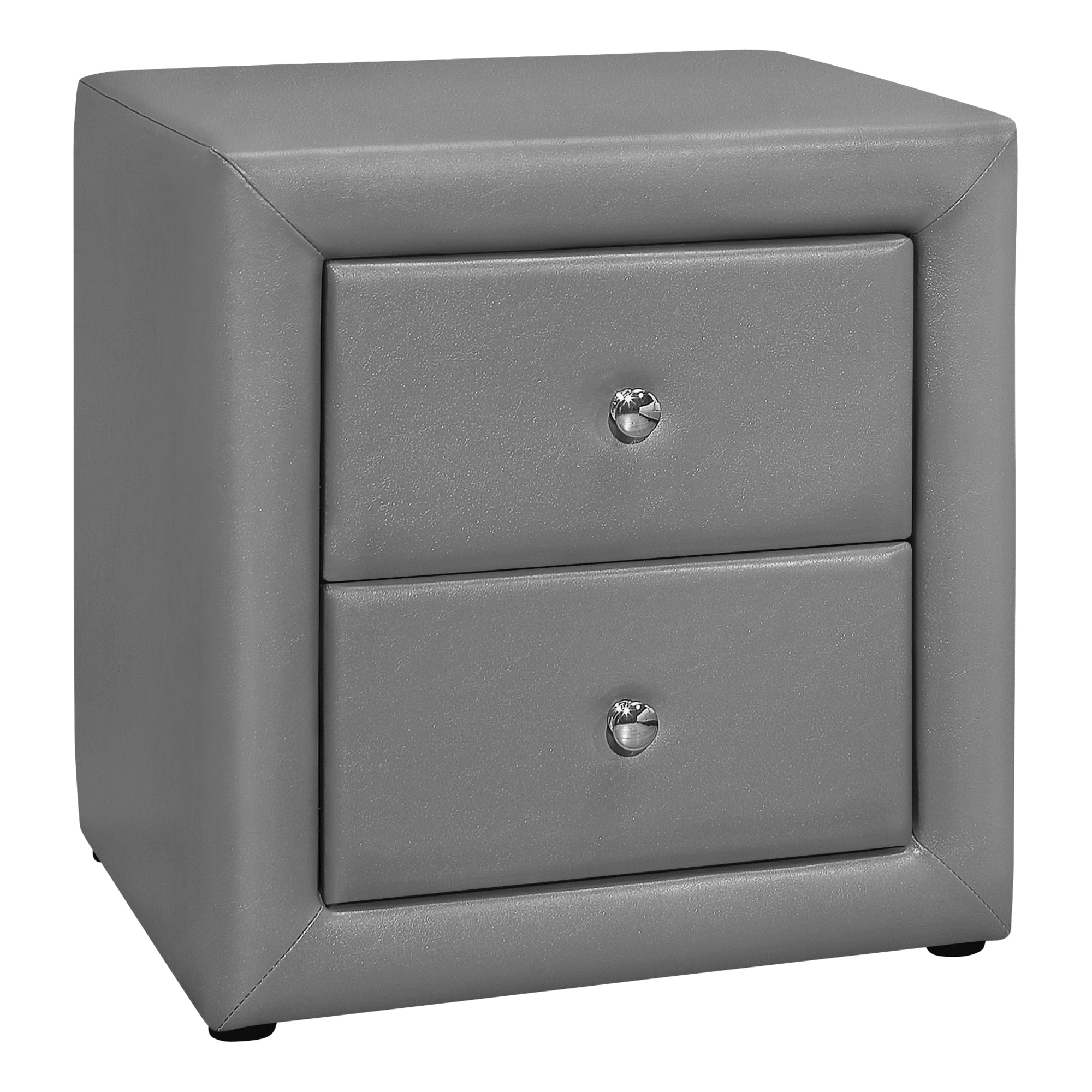 Bedroom Accent - 21H / Grey Leather-Look Night Stand