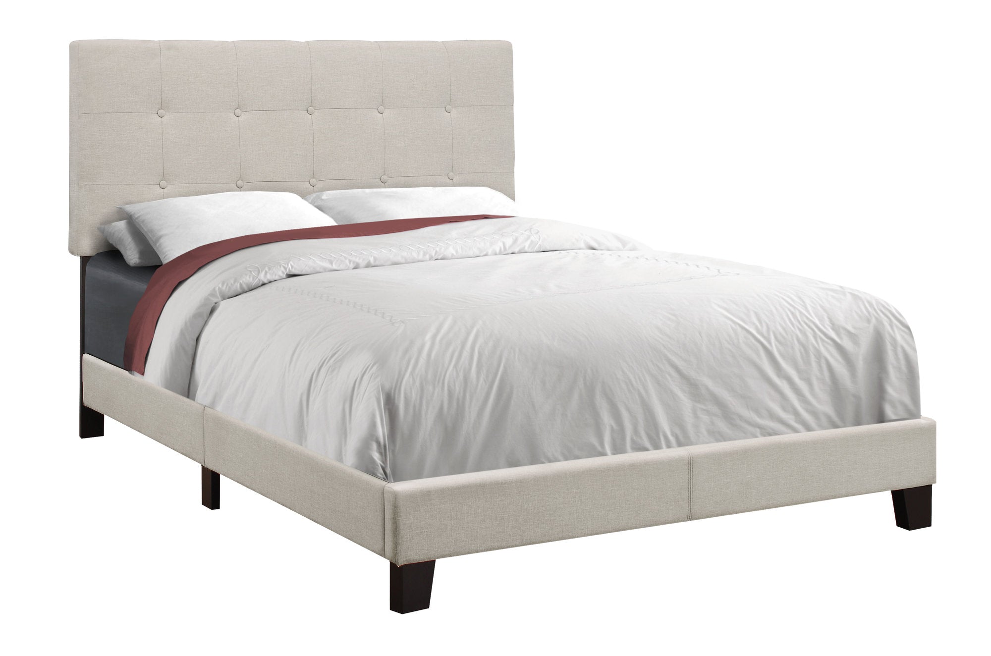 Bed - Full Size / Beige Linen