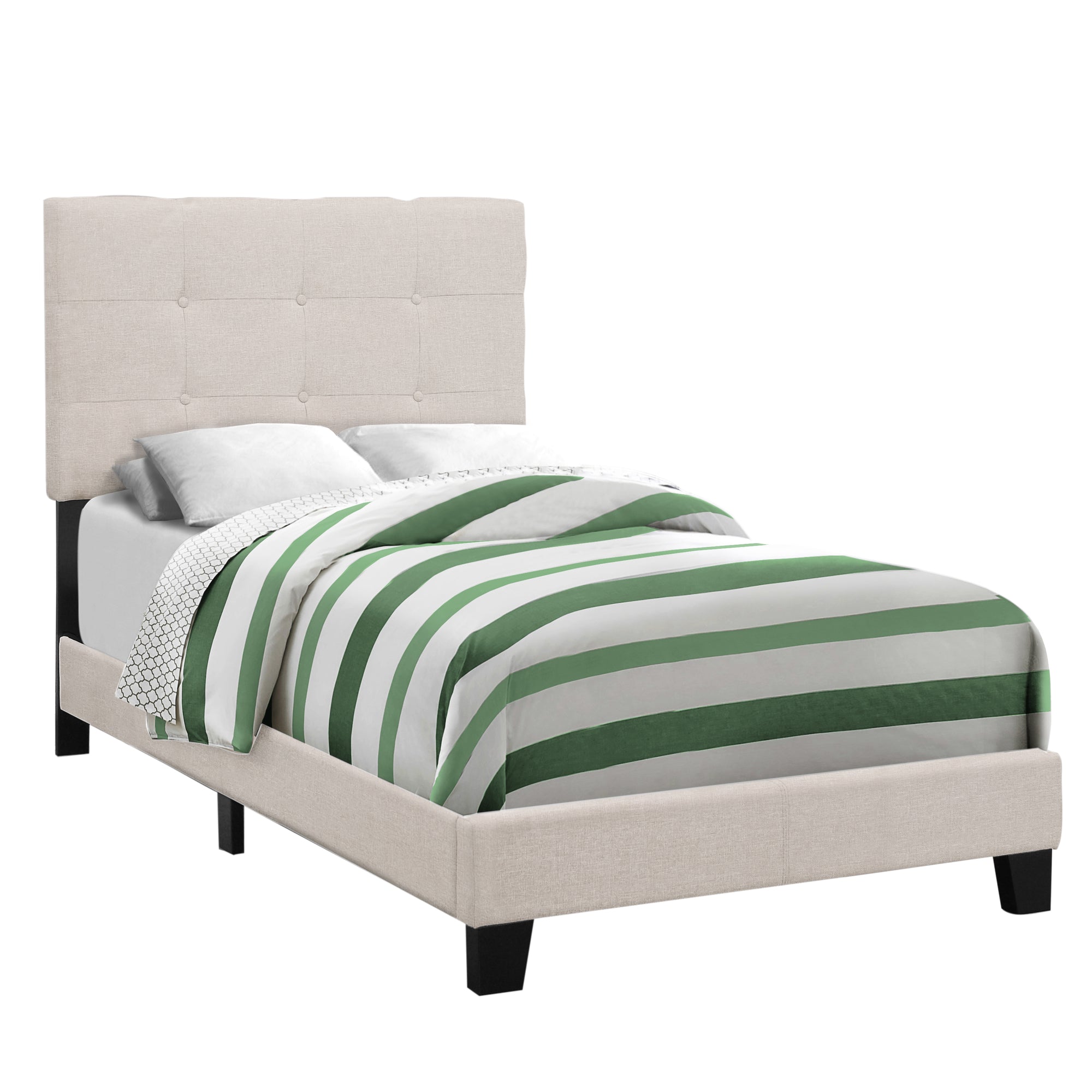 Bed - Twin Size / Beige Linen