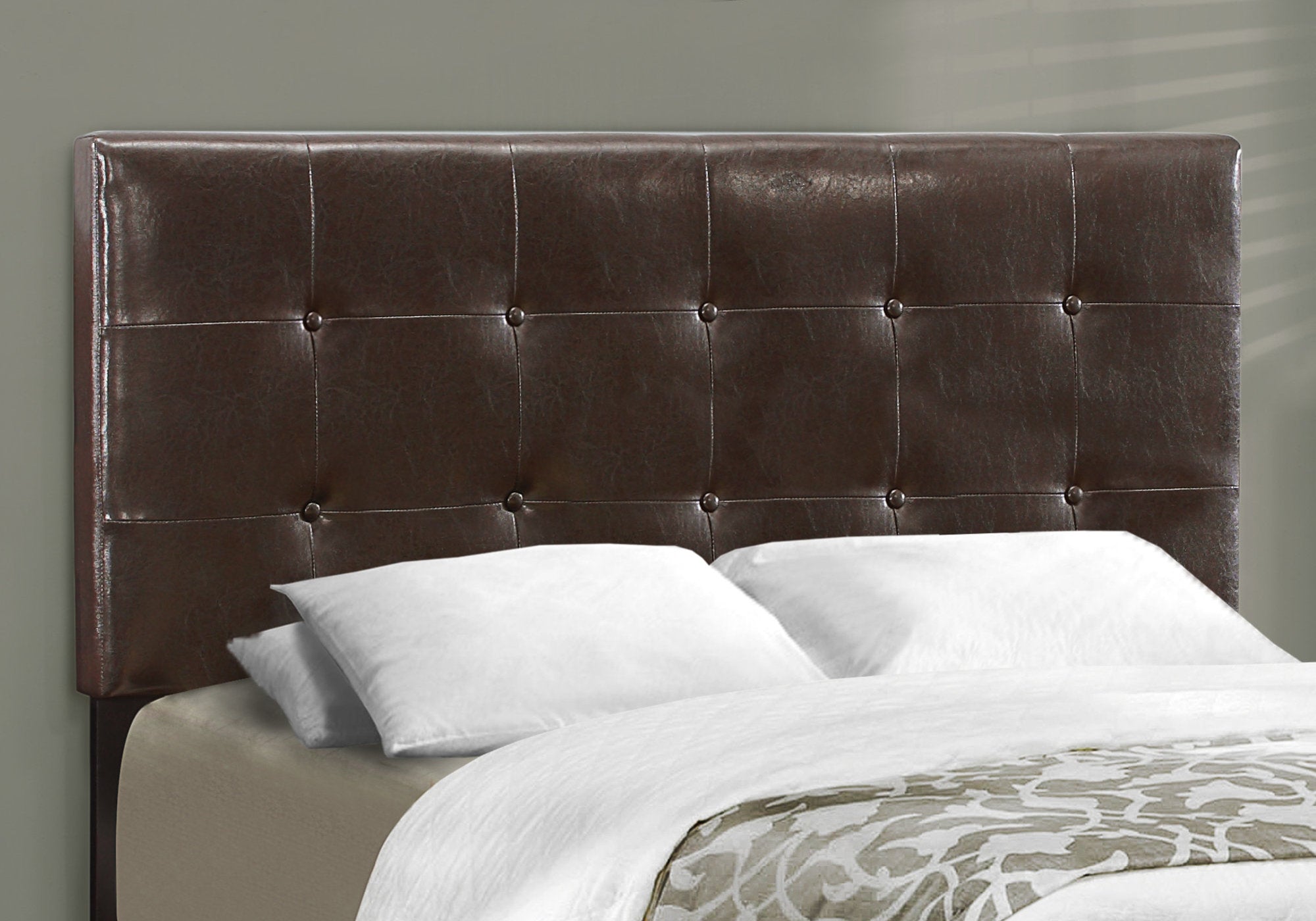 Bed - Full Size / Dark Brown Leather-Look