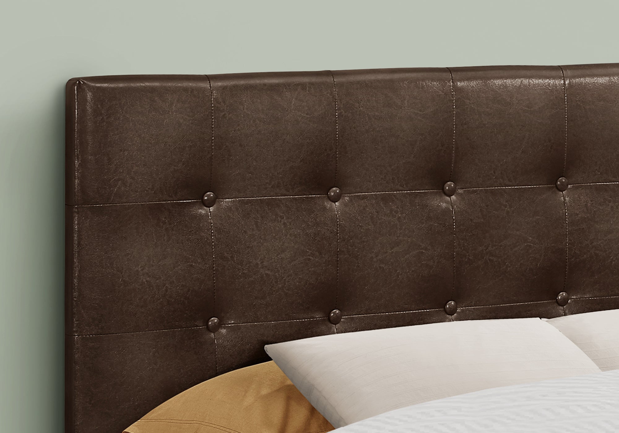 Bed - Full Size / Brown Leather-Look Headboard Only