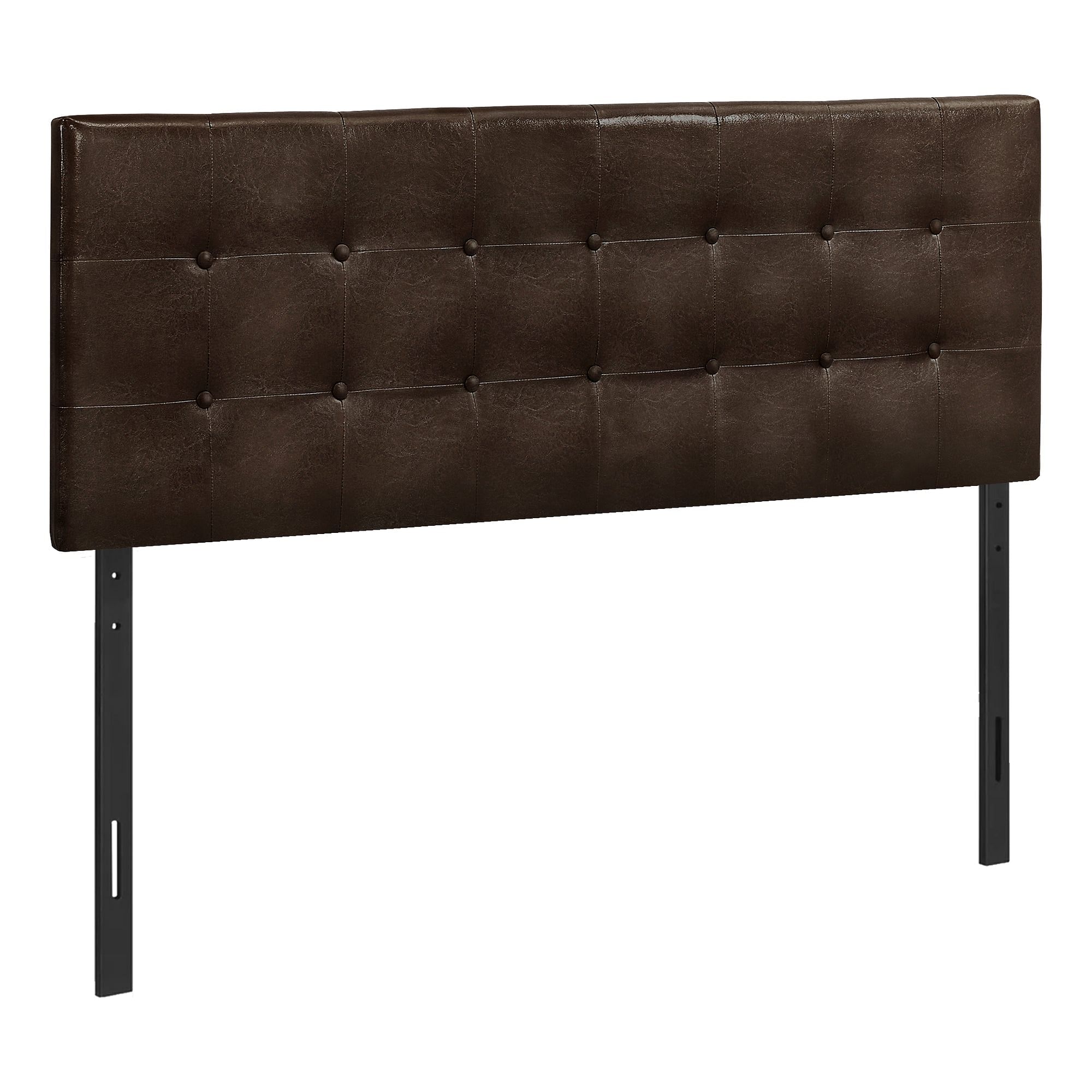 Bed - Queen Size / Brown Leather-Look Headboard Only