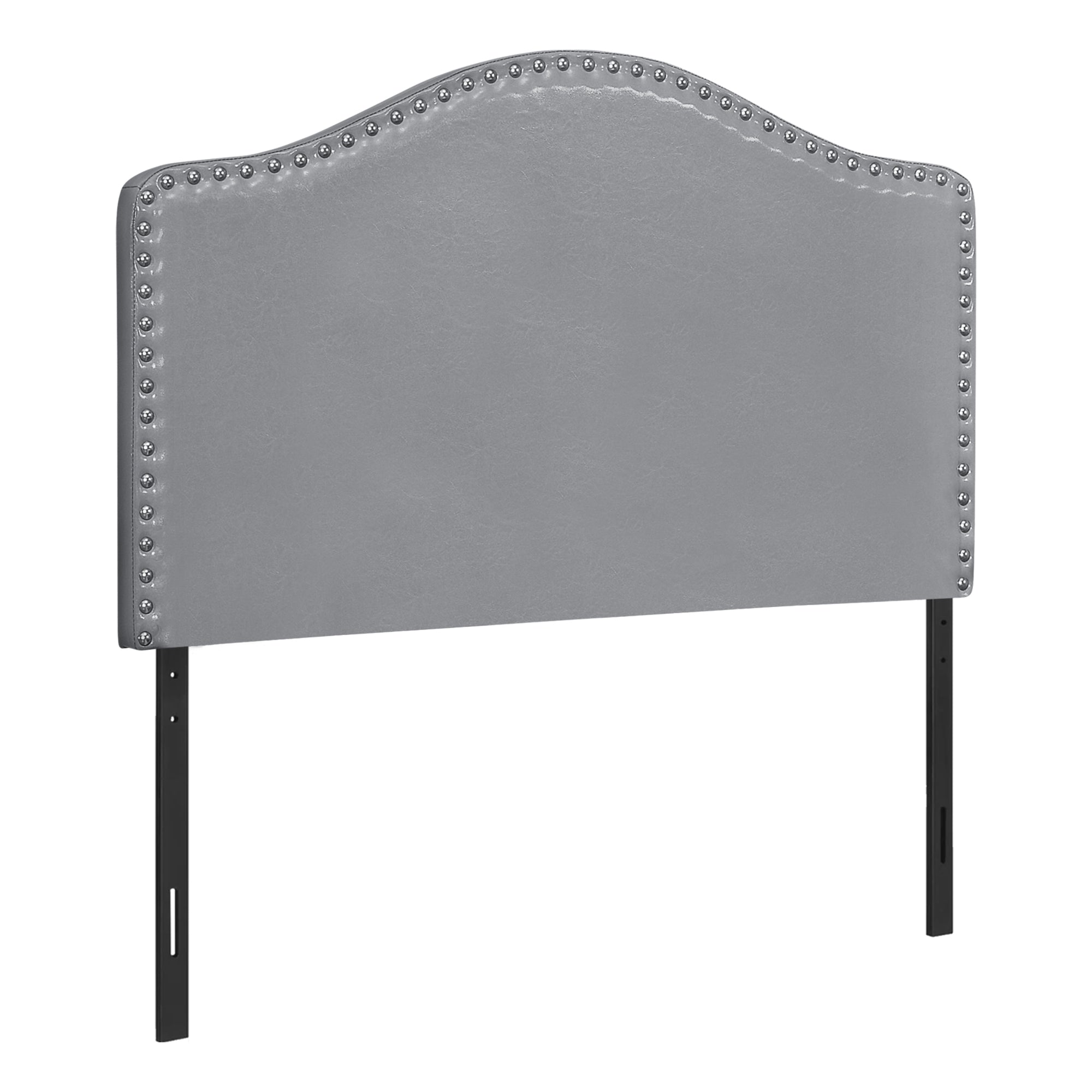 Bed - Twin Size / Grey Leather-Look Headboard Only