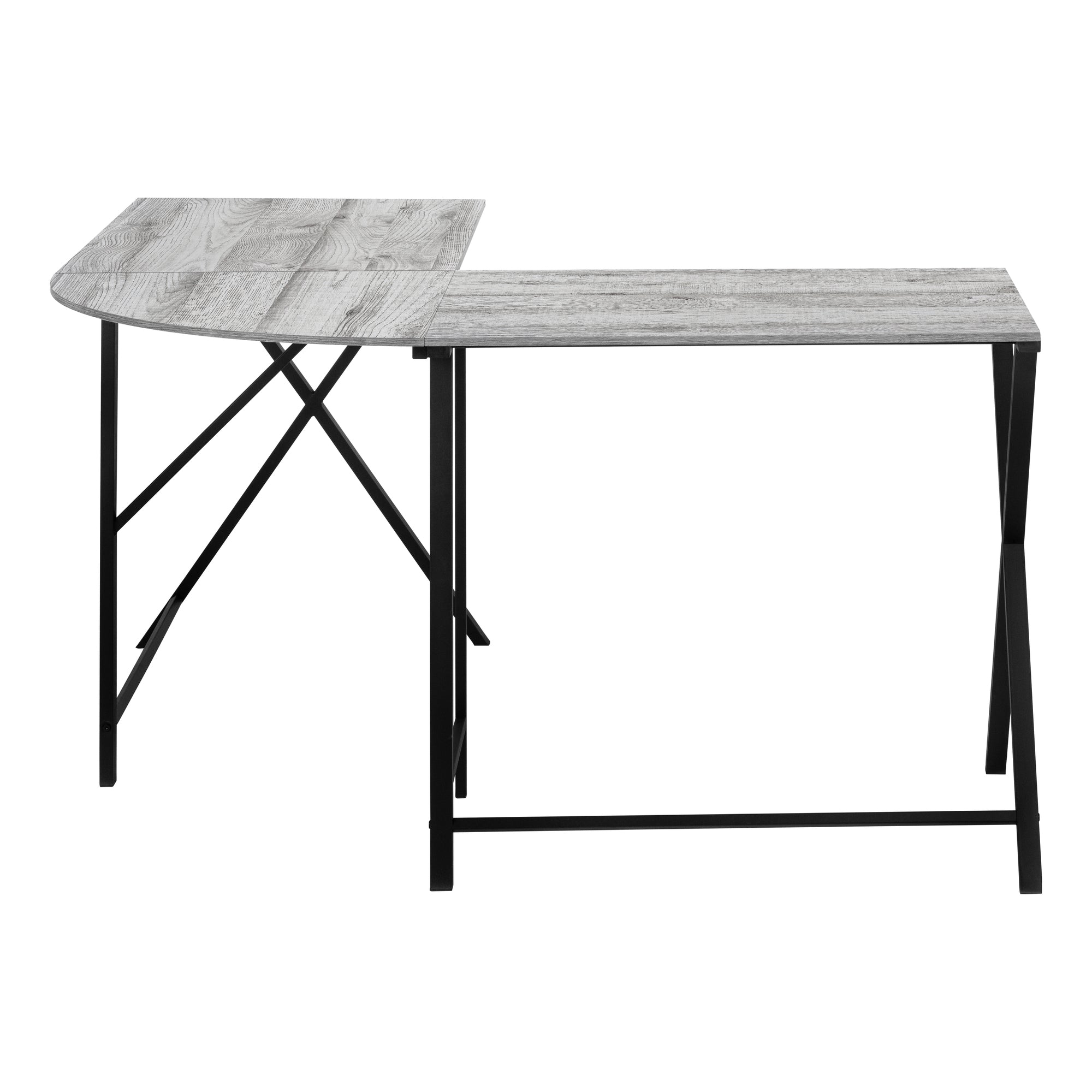 Computer Desk - 55L / Grey Top / Black Metal Corner