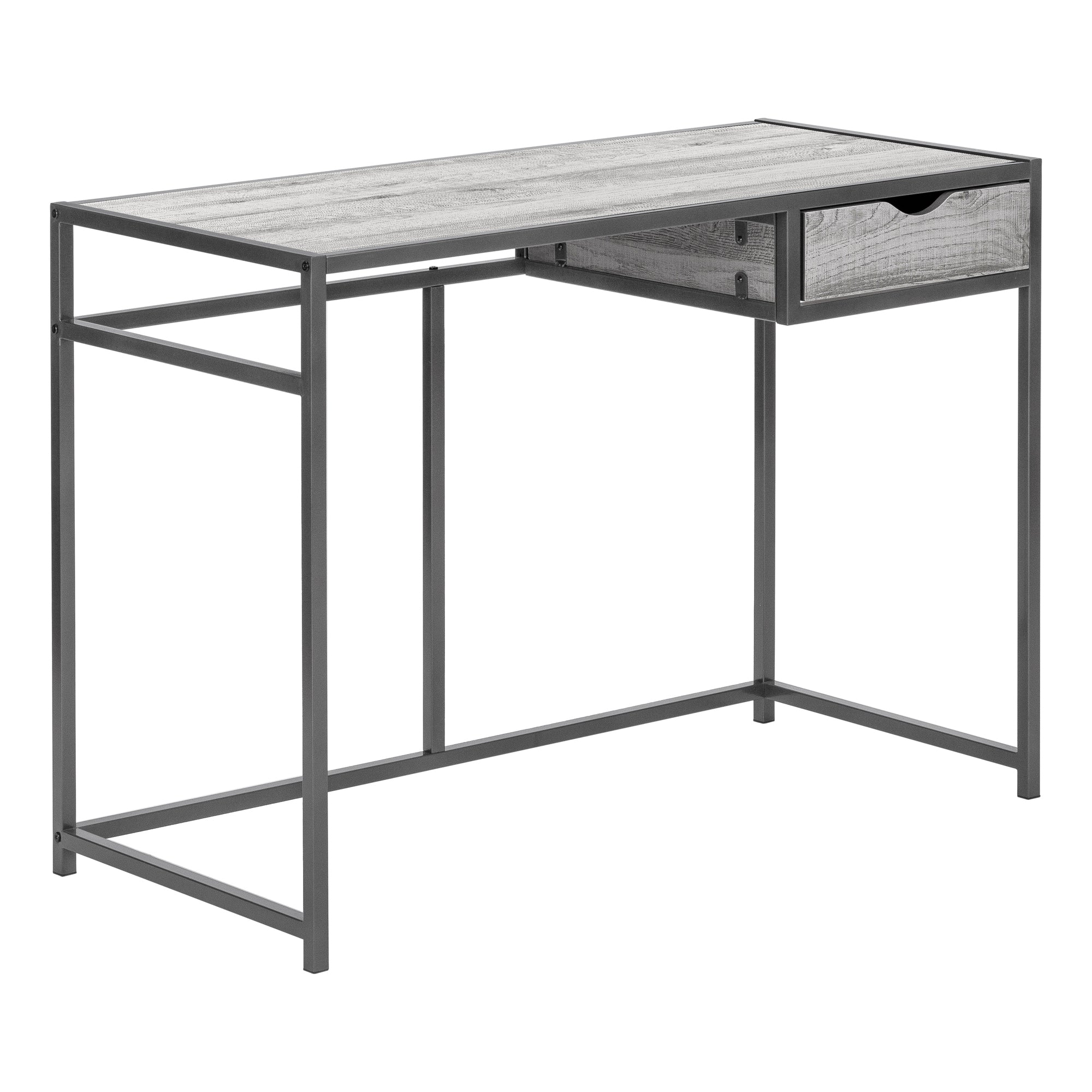 Computer Desk - 42L / Grey / Dark Grey Metal