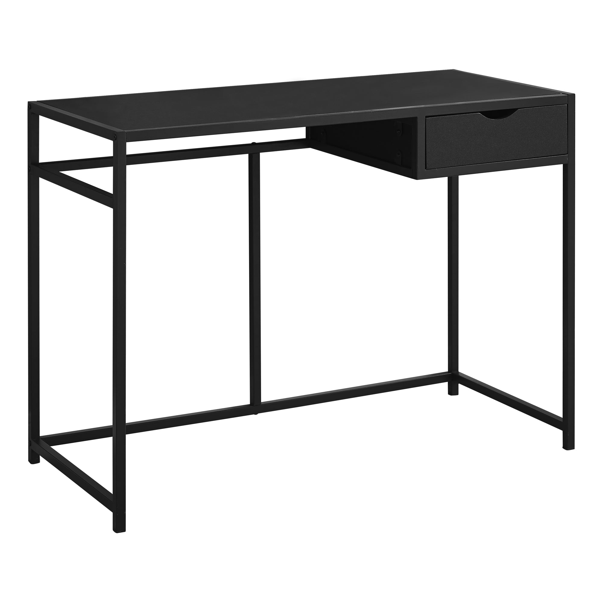 Computer Desk - 42L / Black / Black Metal
