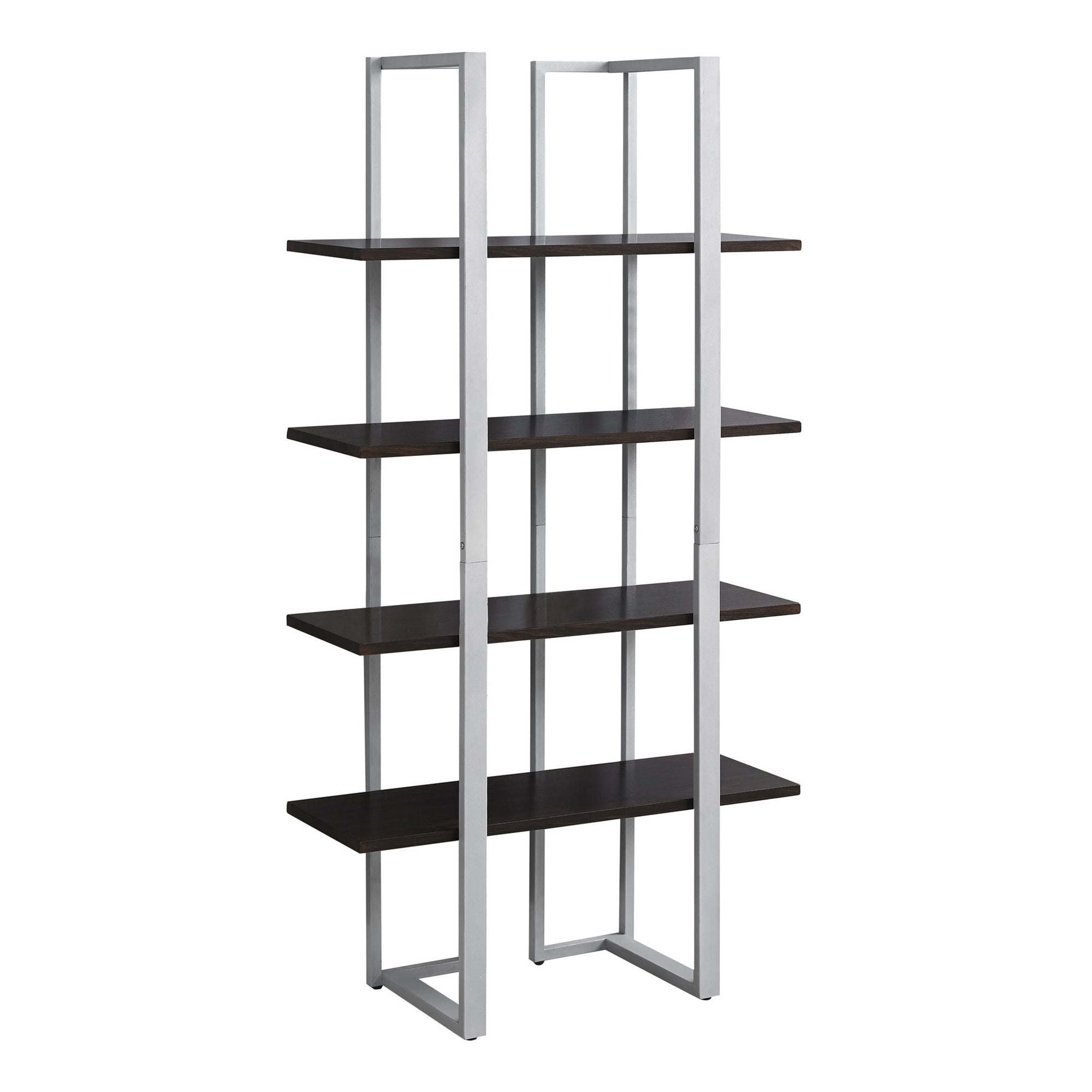 Bookcase - 60H / Espresso / Silver Metal