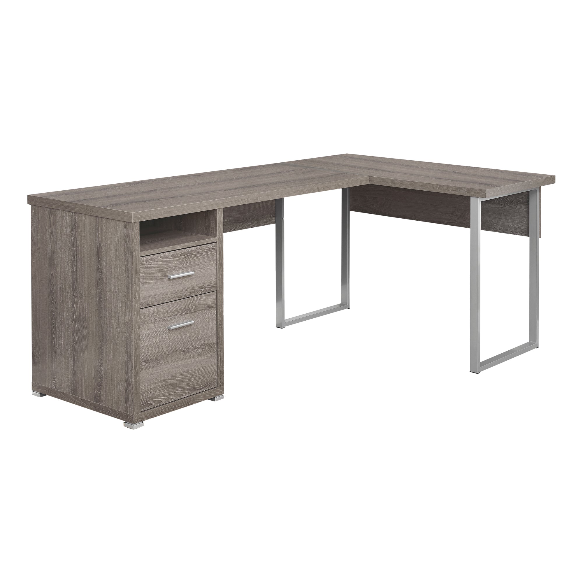 Computer Desk - 80L / Dark Taupe Left Or Right Facing