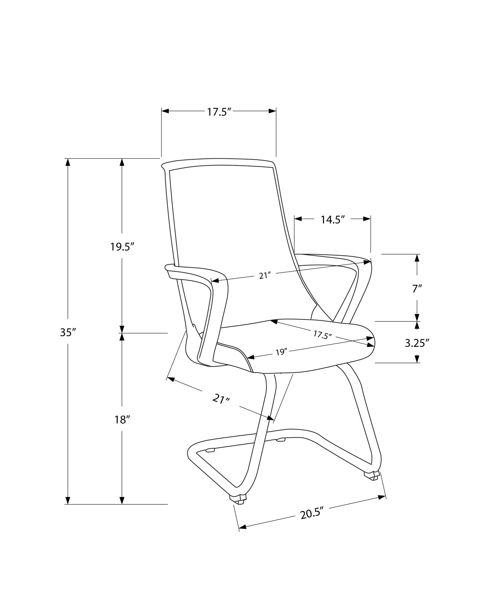 Office Chair - 2Pcs / Guest Black Mesh Mid-Back