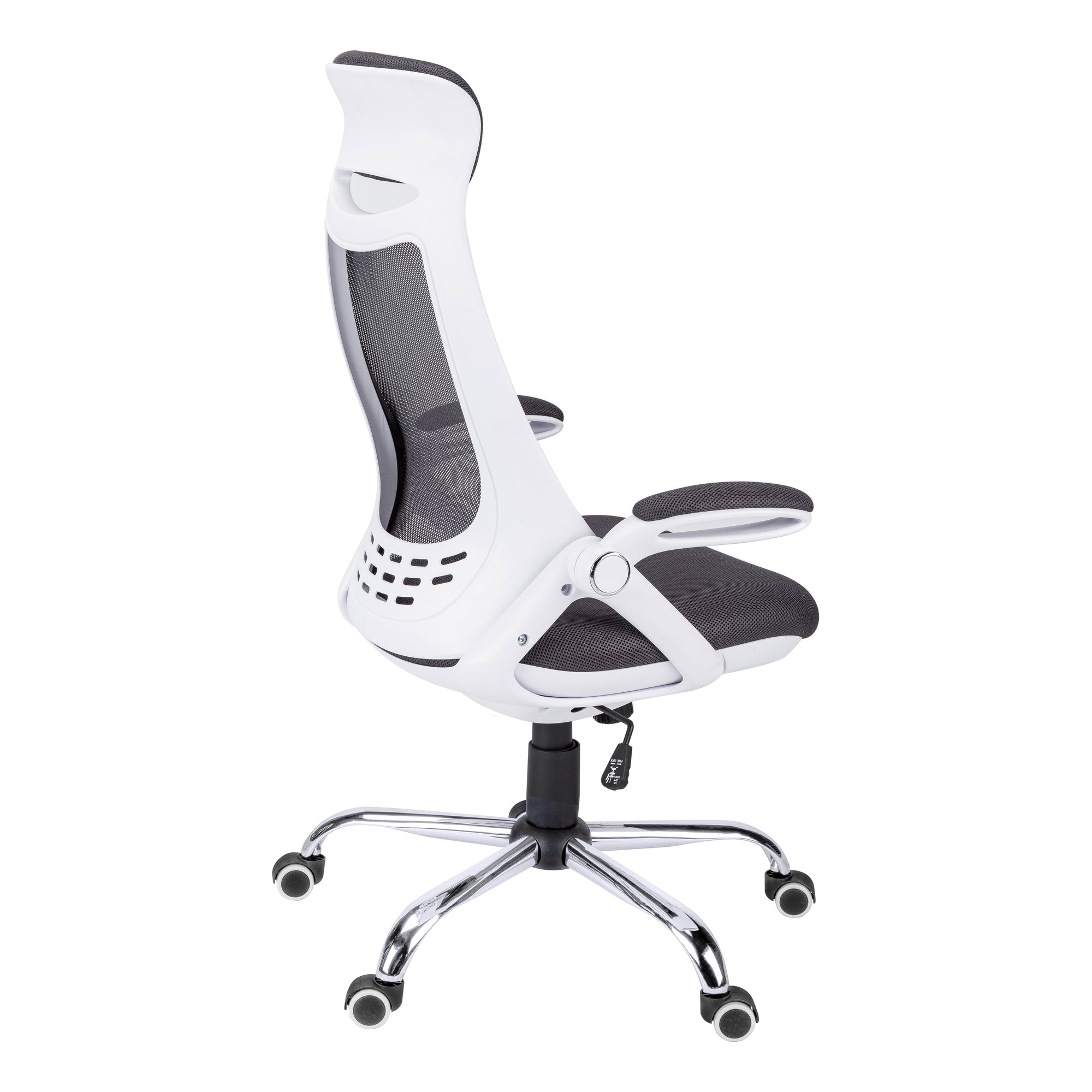 Office Chair - White / Grey Mesh / Chrome High-Back Exec