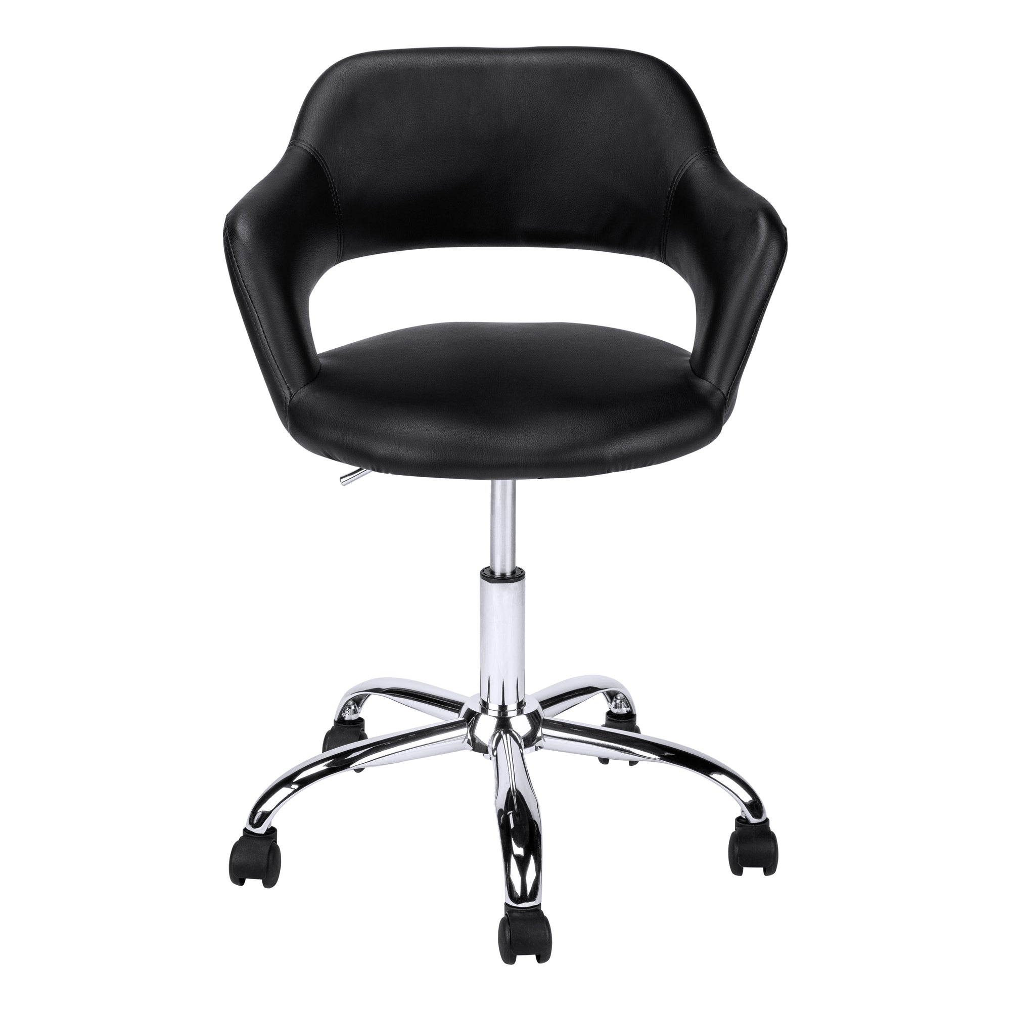Office Chair - Black / Chrome Metal Hydraulic Lift Base