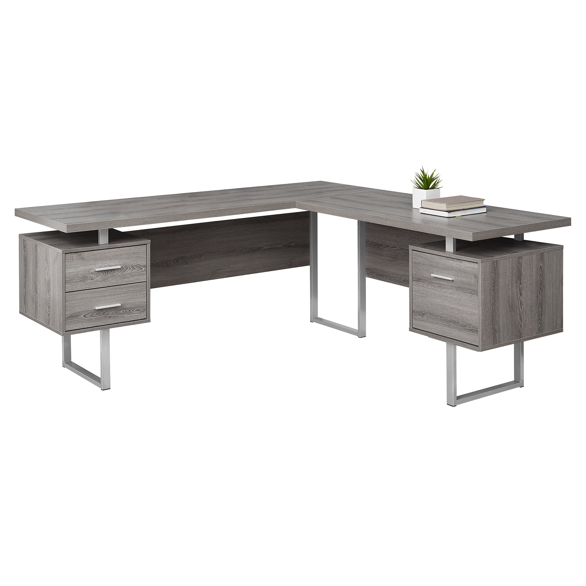 Computer Desk - 70L / Dark Taupe Left Or Right Facing