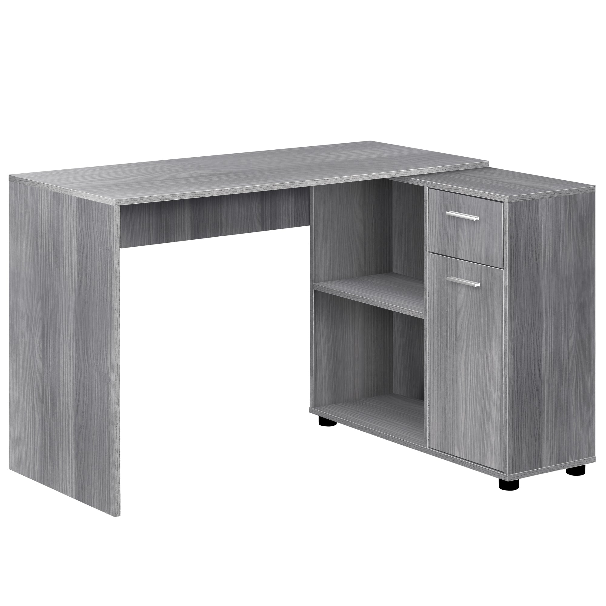 Computer Desk - 46L / Grey With A Storage Cabinet