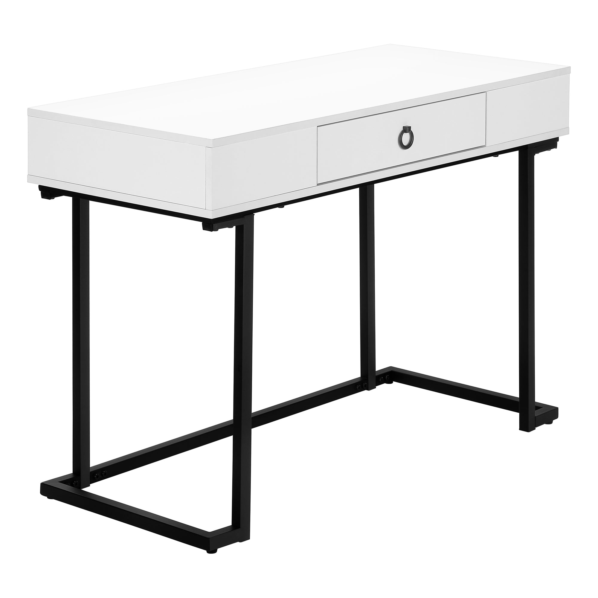 Computer Desk - 42L / White / Black Metal