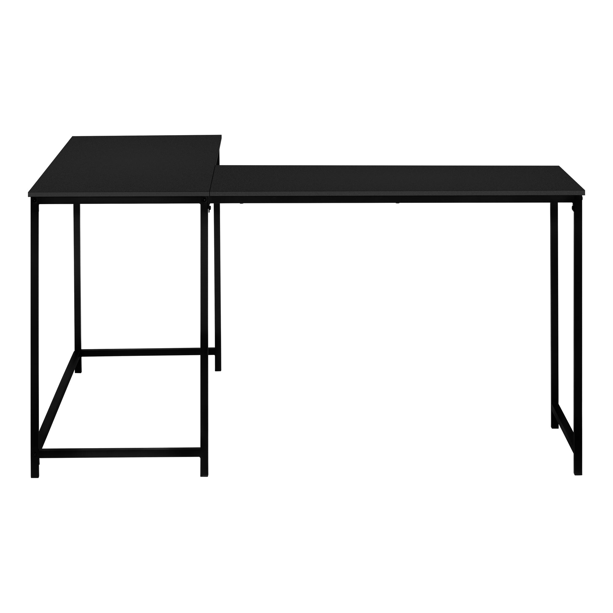Computer Desk - 58L / Black Top / Black Metal Corner