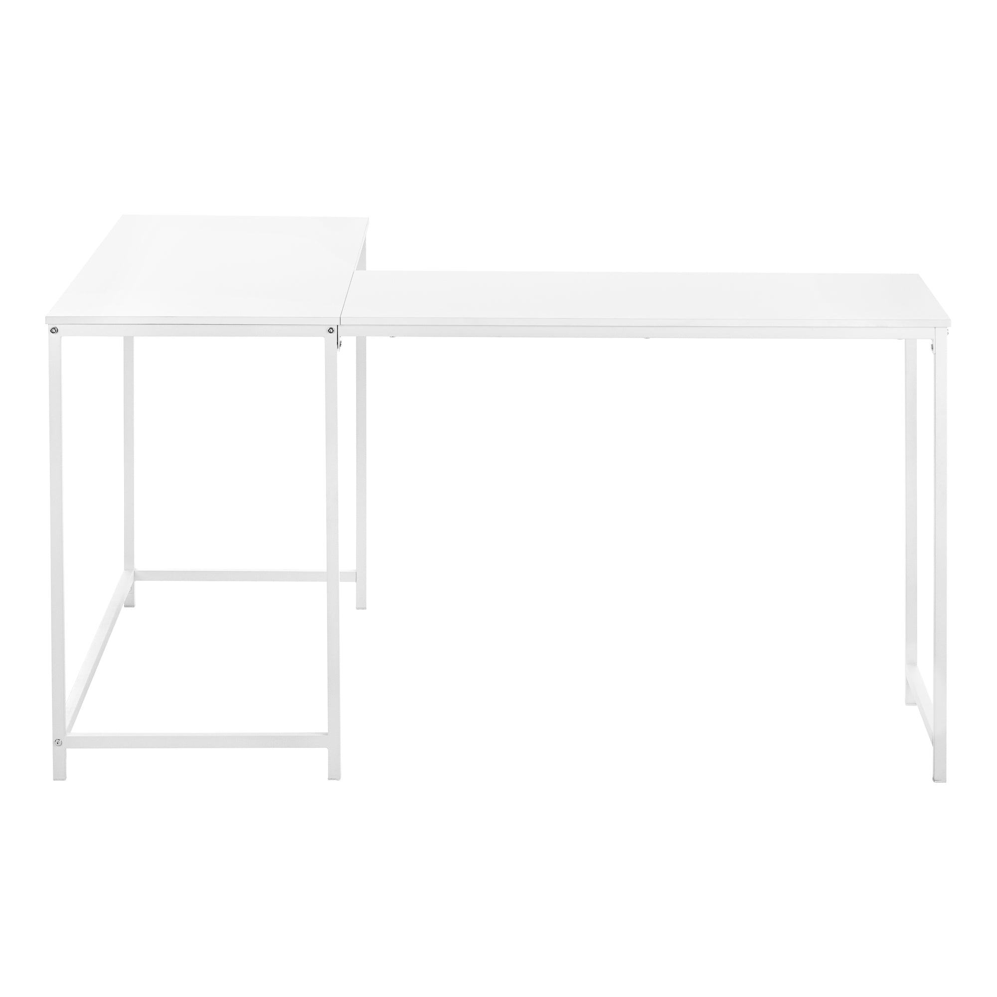 Computer Desk - 58L / White Top / White Metal Corner