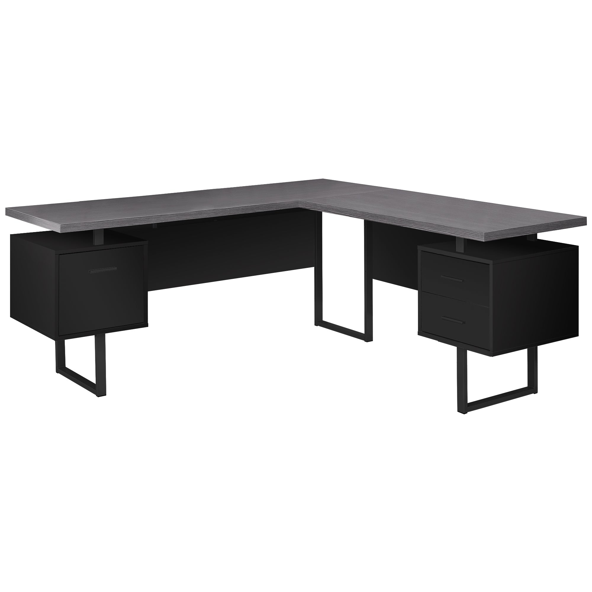 Computer Desk - 70L / Black / Grey Top Left/Right Facing