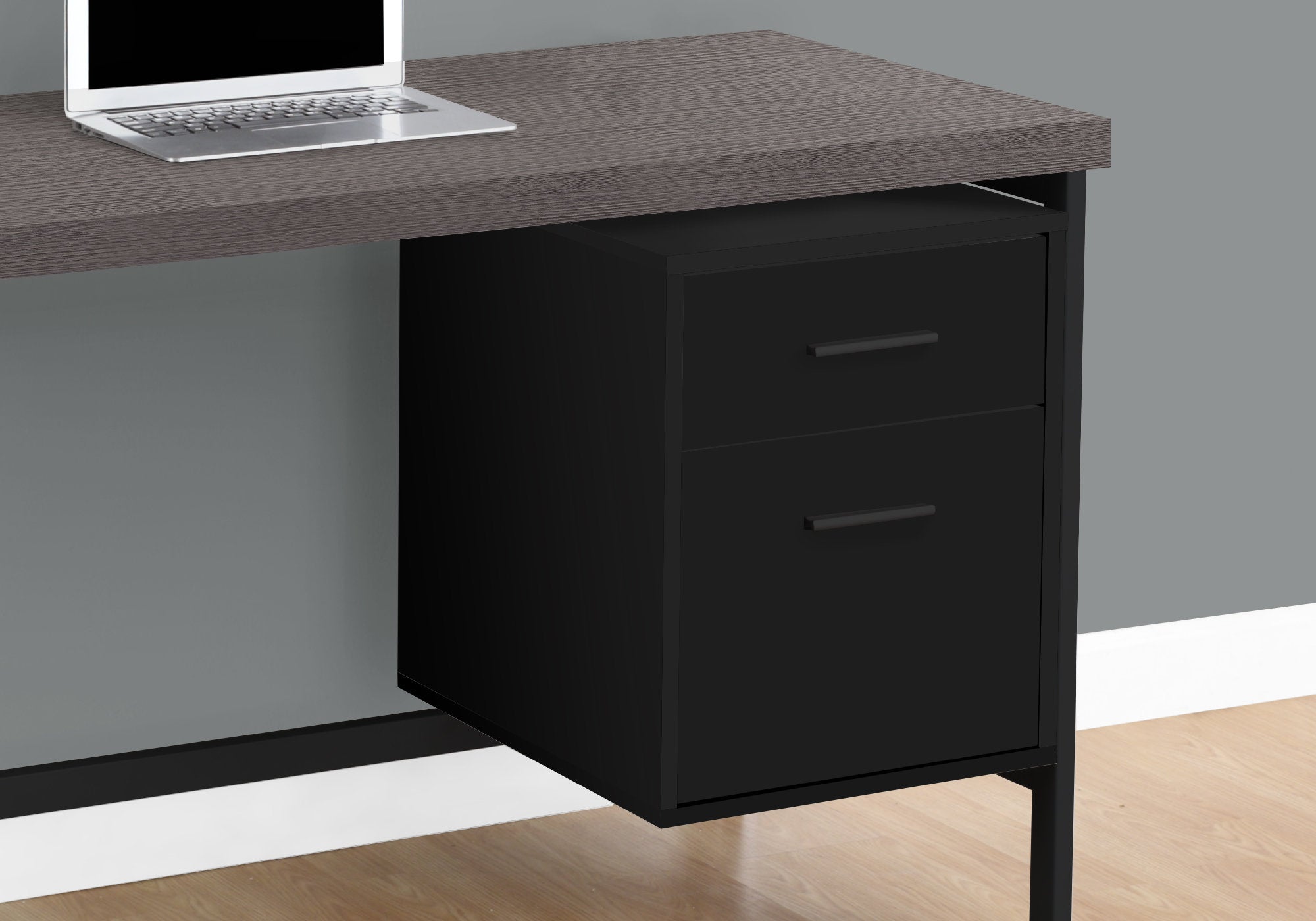 Computer Desk - 48L / Black / Grey Top / Black Metal