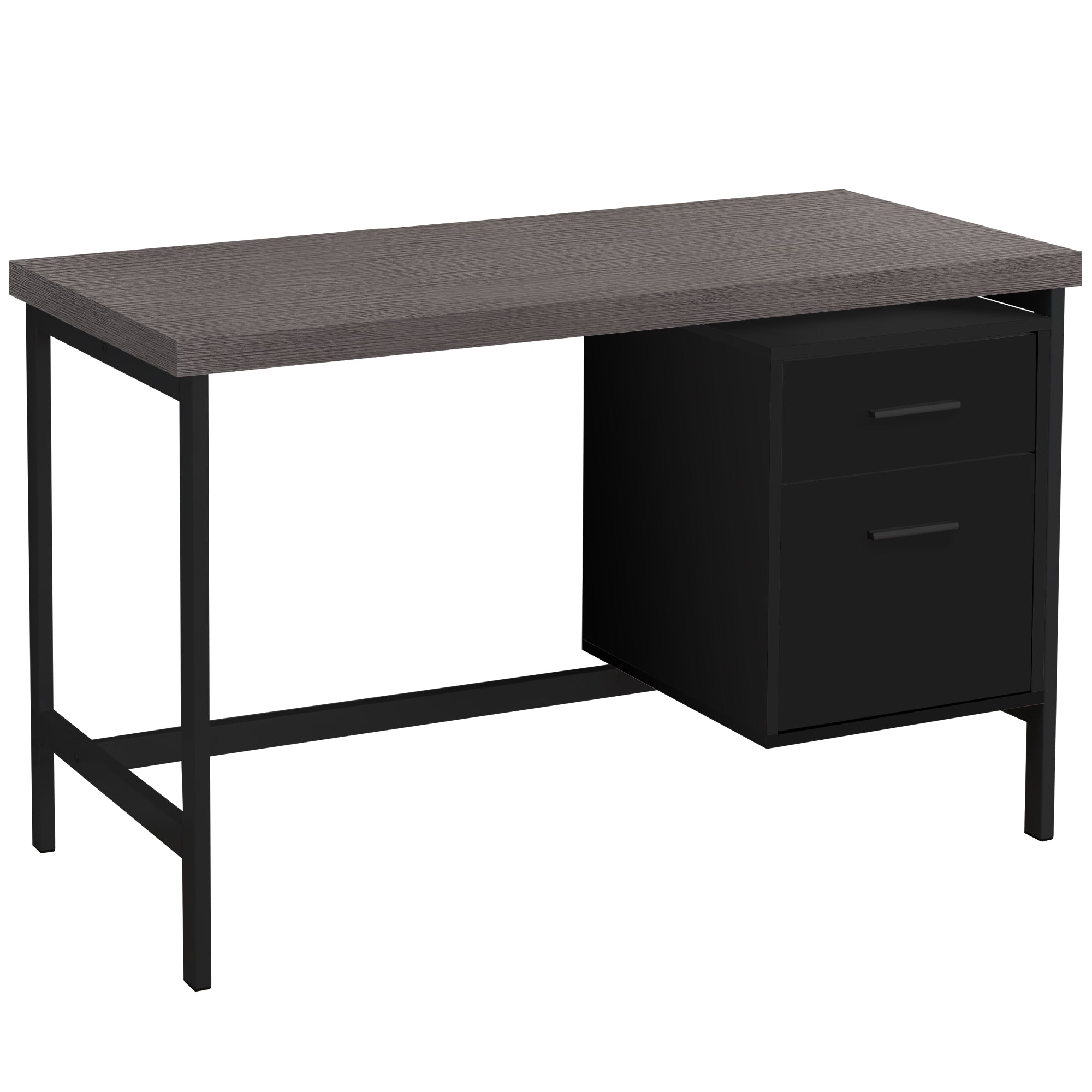 Computer Desk - 48L / Black / Grey Top / Black Metal