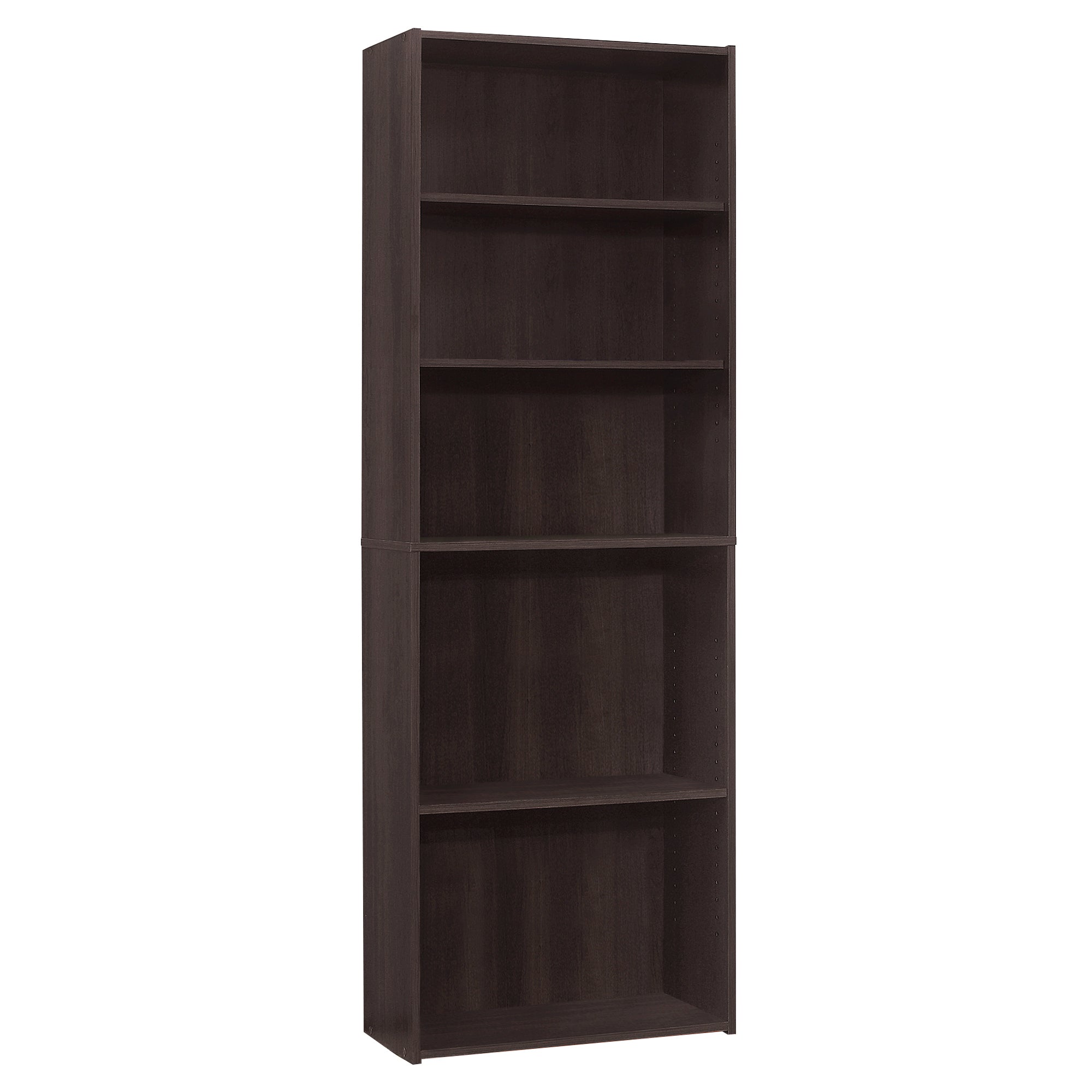 Bookcase - 72H / Espresso With 5 Shelves