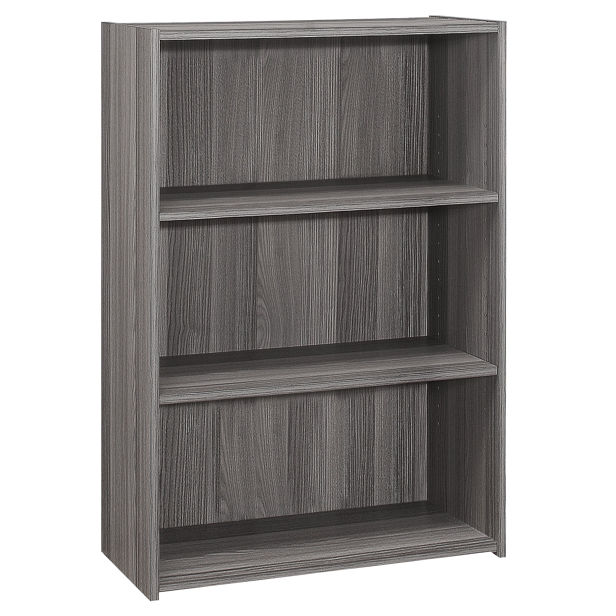 Bookcase - 36H / Grey With 3 Shelves