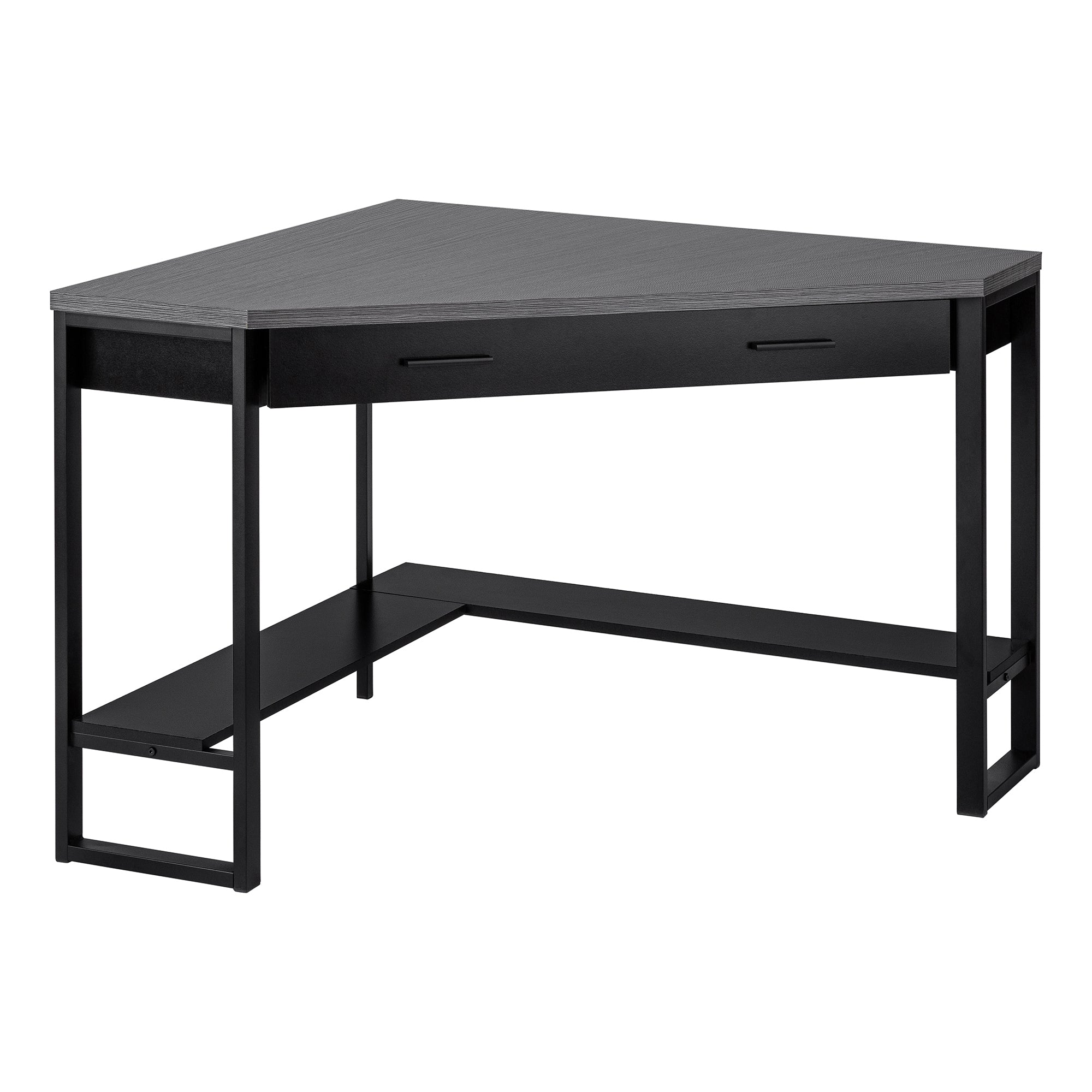 Computer Desk - 42L / Black / Grey Top Corner / Black