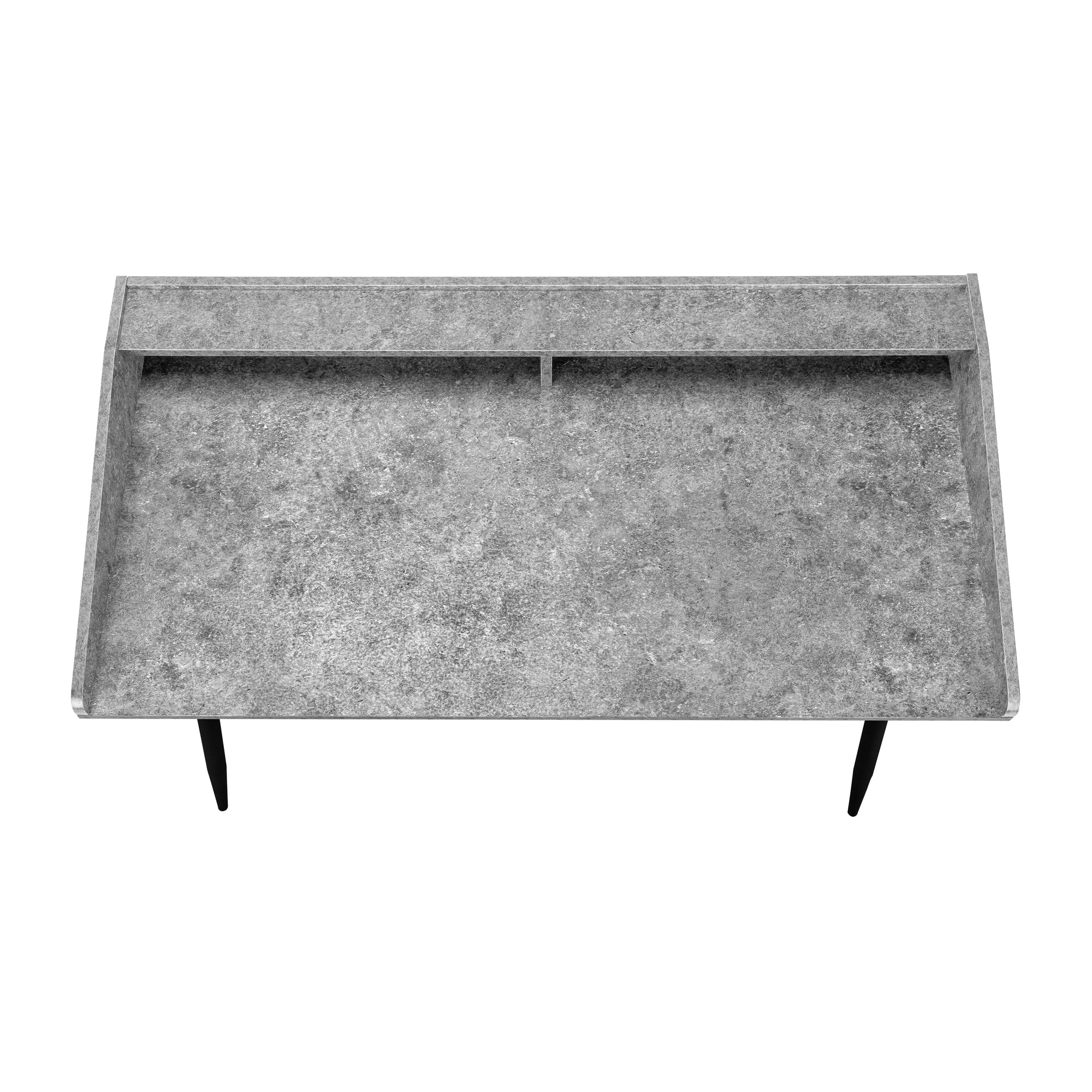 Computer Desk - 48L / Grey Stone-Look / Black Metal