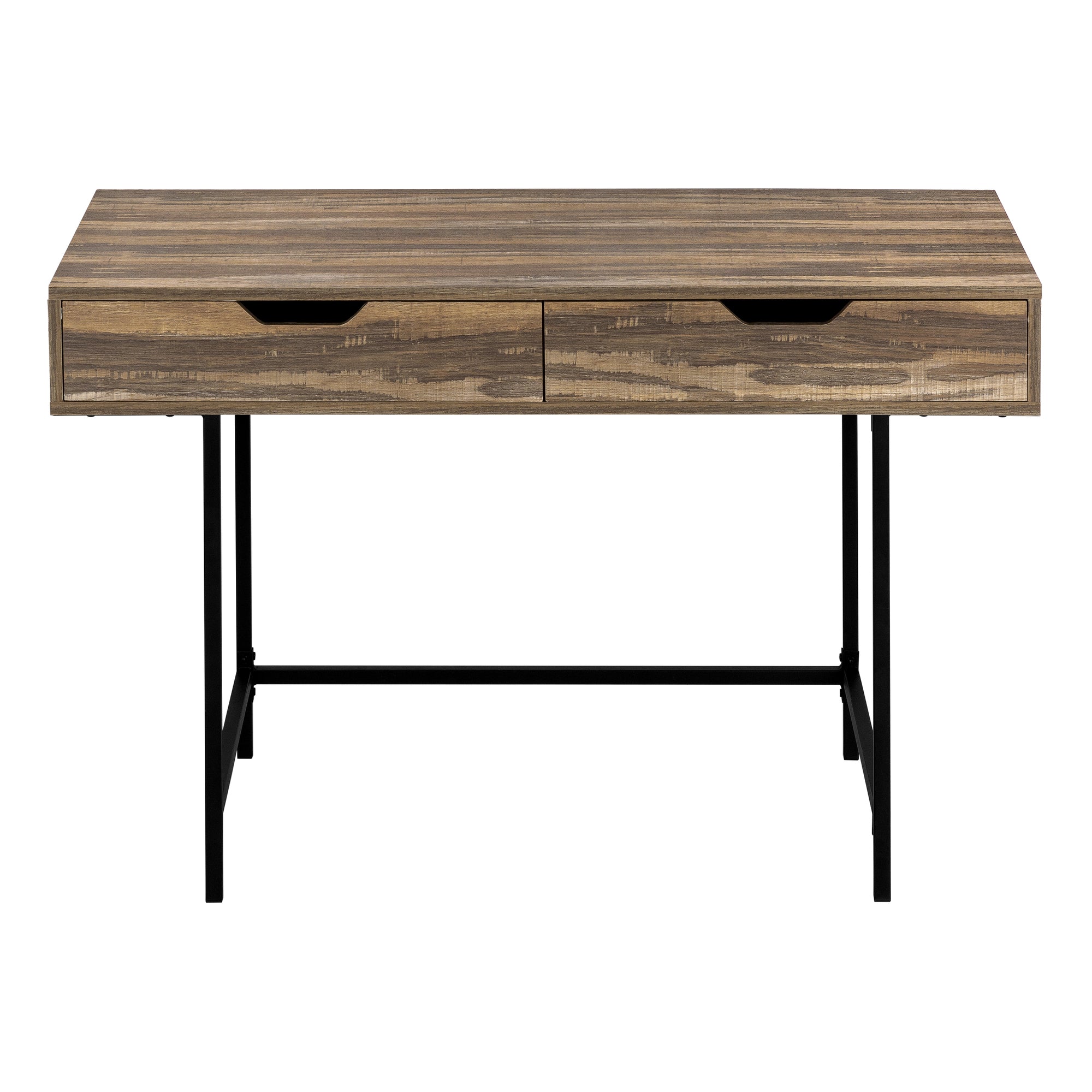 Computer Desk - 48L / Brown Reclaimed Wood / Black Metal