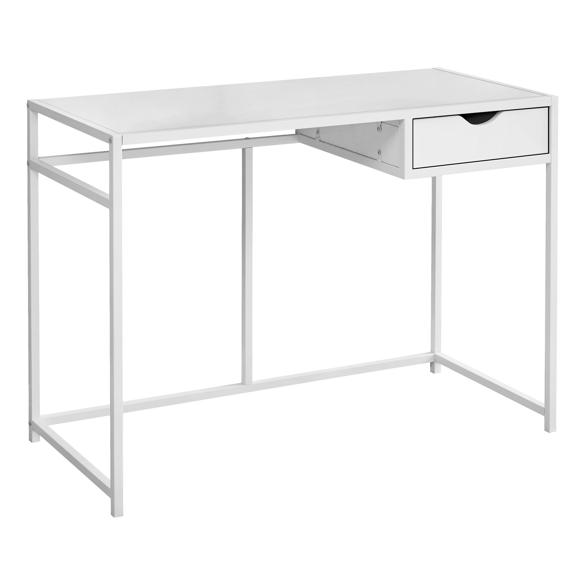Computer Desk - 42L / White / White Metal