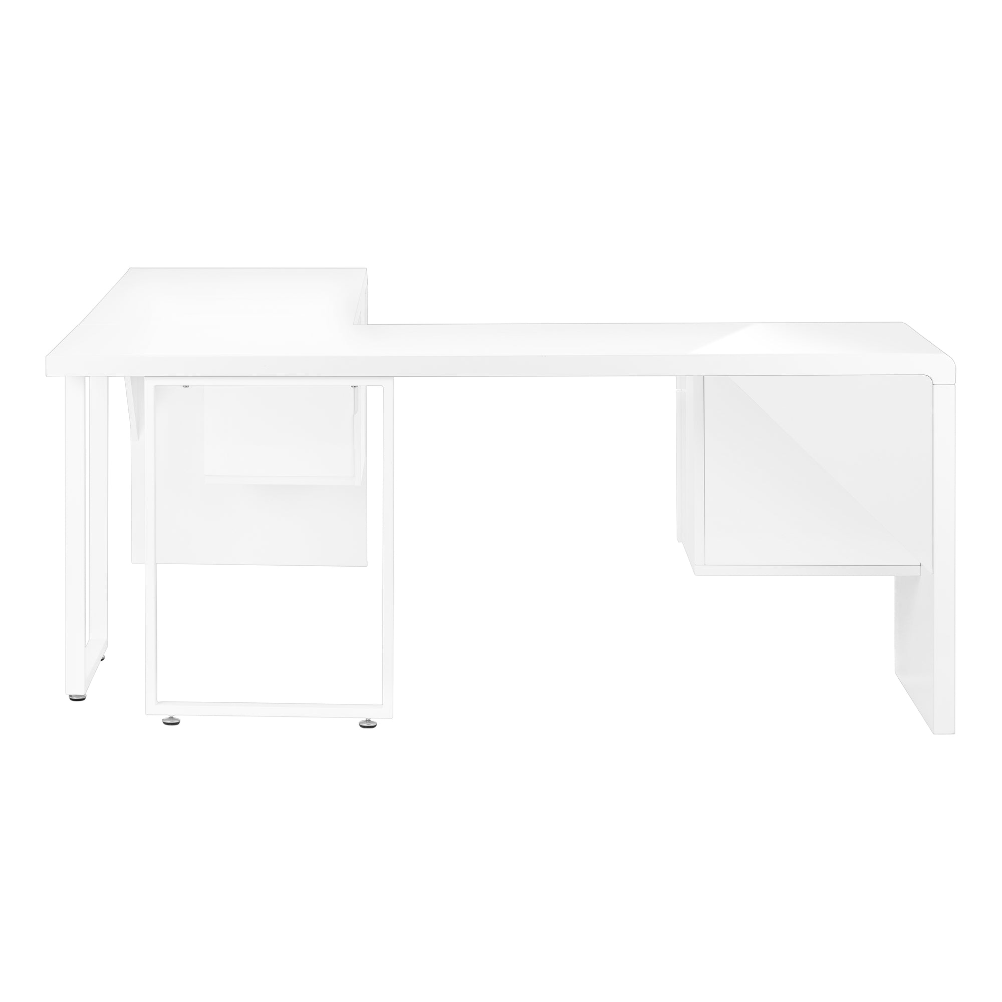 Computer Desk - 72L / High Glossy White Left/ Right Face