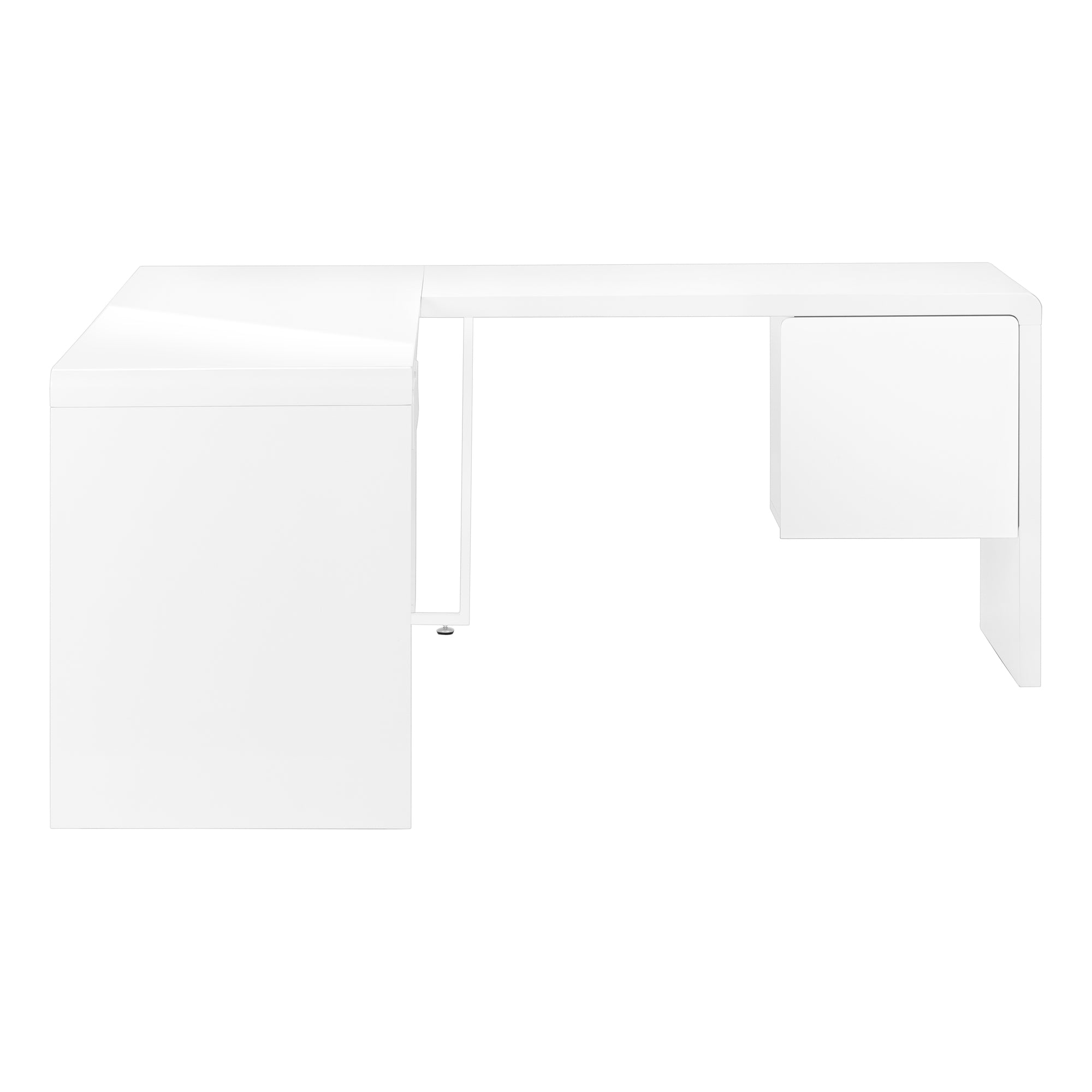 Computer Desk - 72L / High Glossy White Left/ Right Face