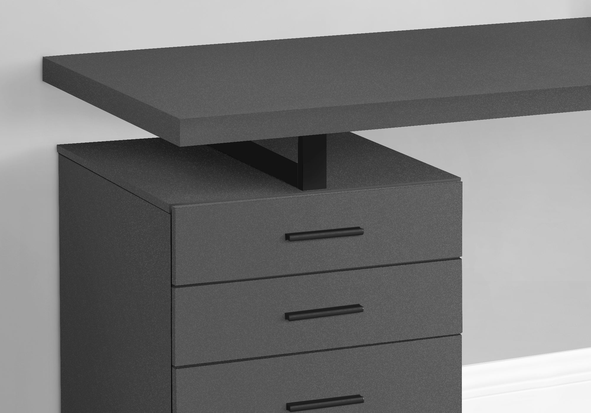 Computer Desk - 48L / Modern Grey / Black Metal / L/R