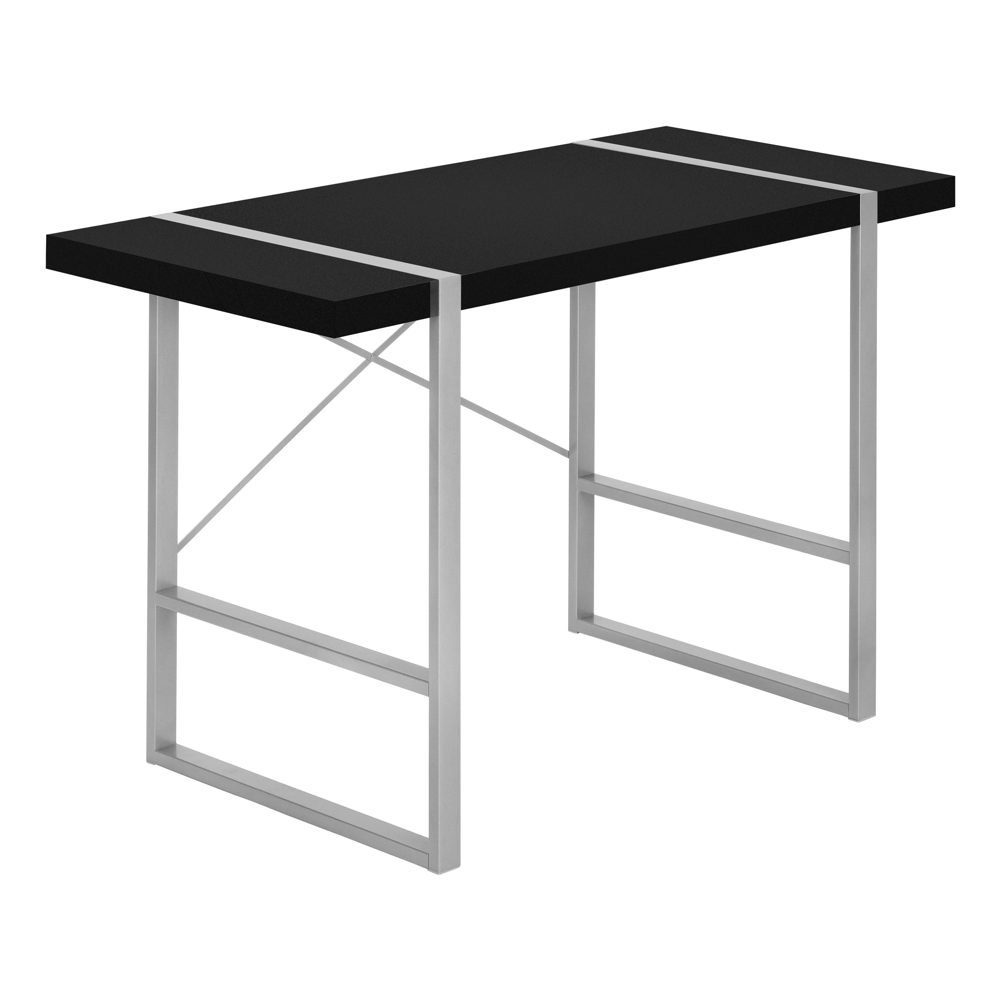 Computer Desk - 48L / Black / Silver Metal