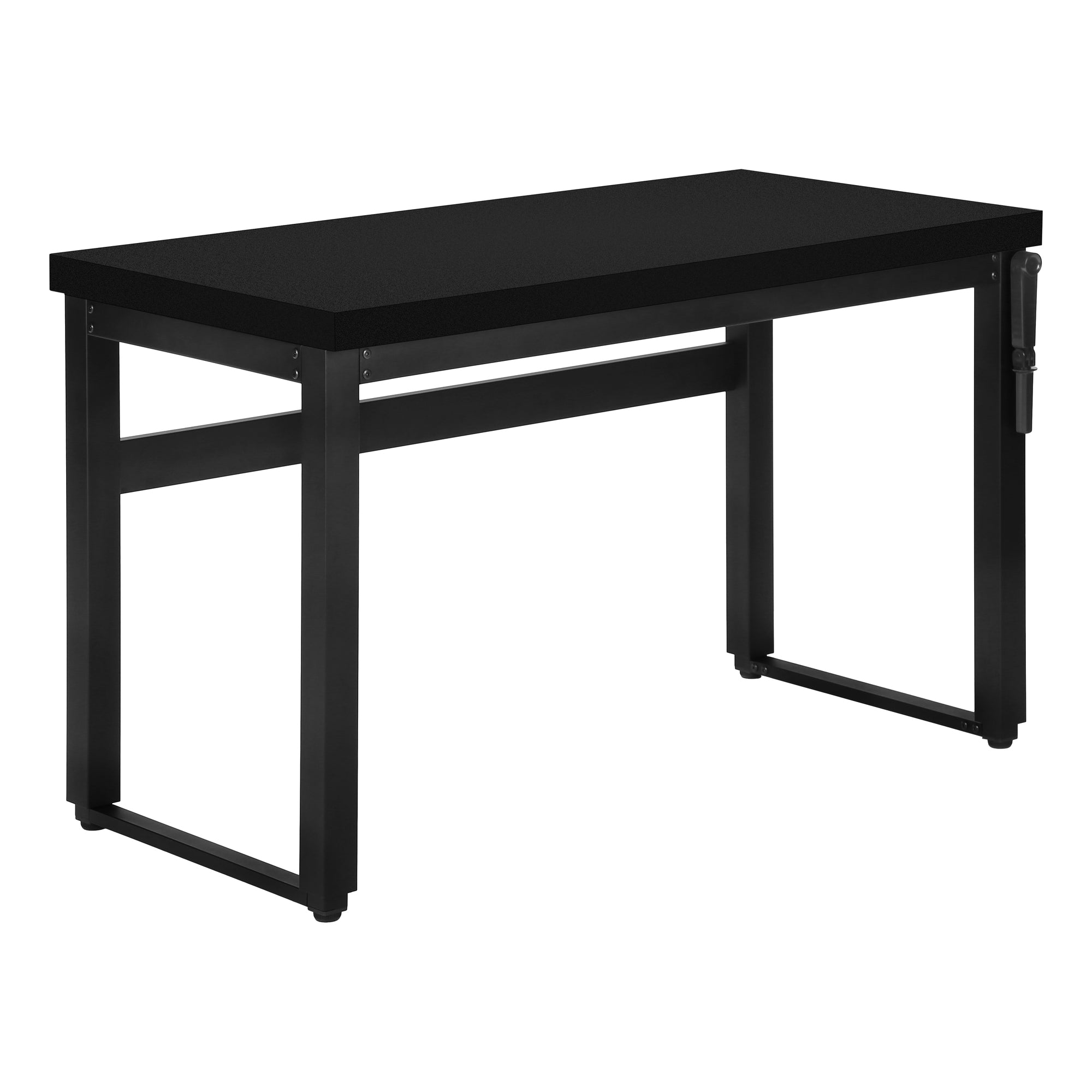 Computer Desk - 48L / Black / Adj.Height/ Black Metal