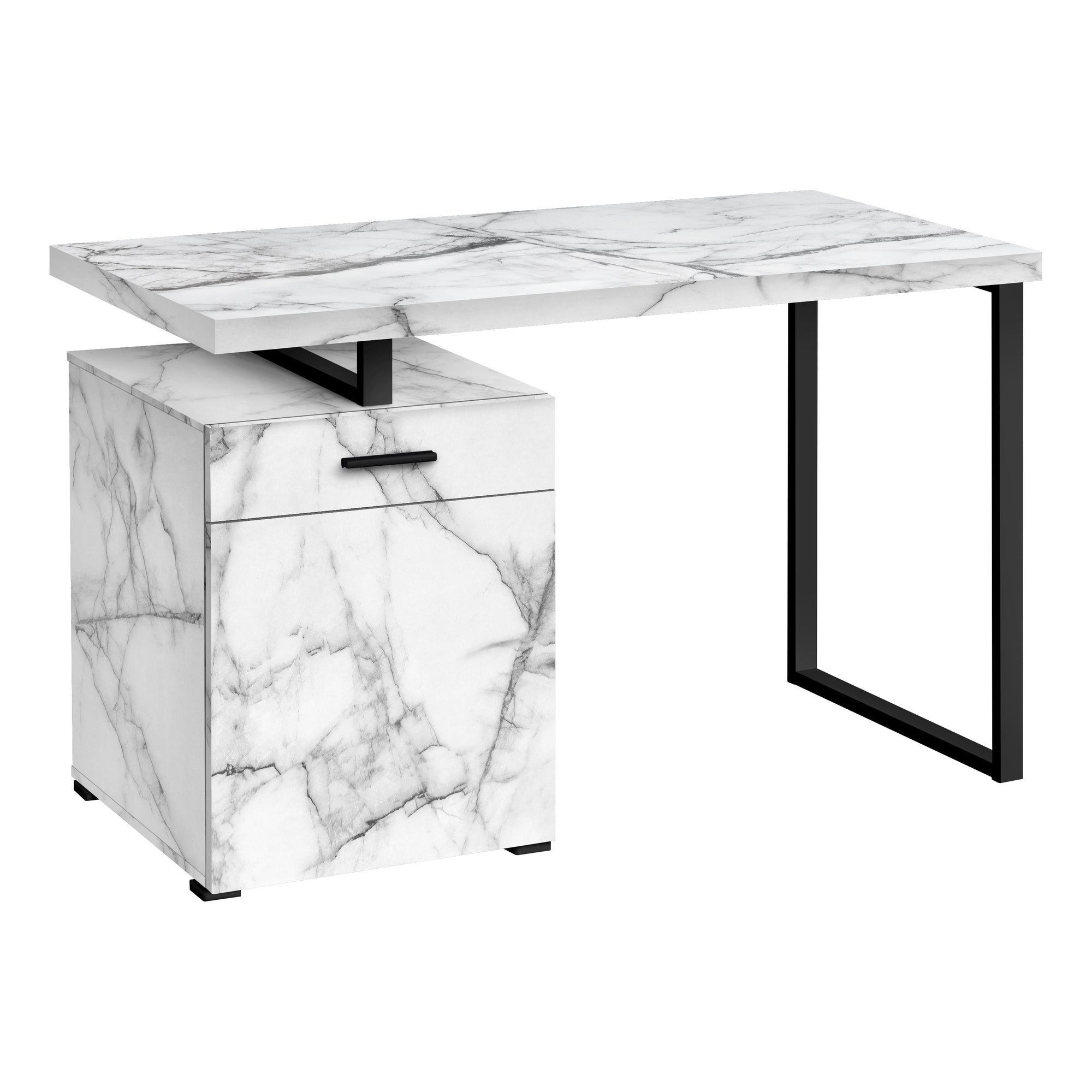 Computer Desk - 48L / White Marble Left Or Right Facing